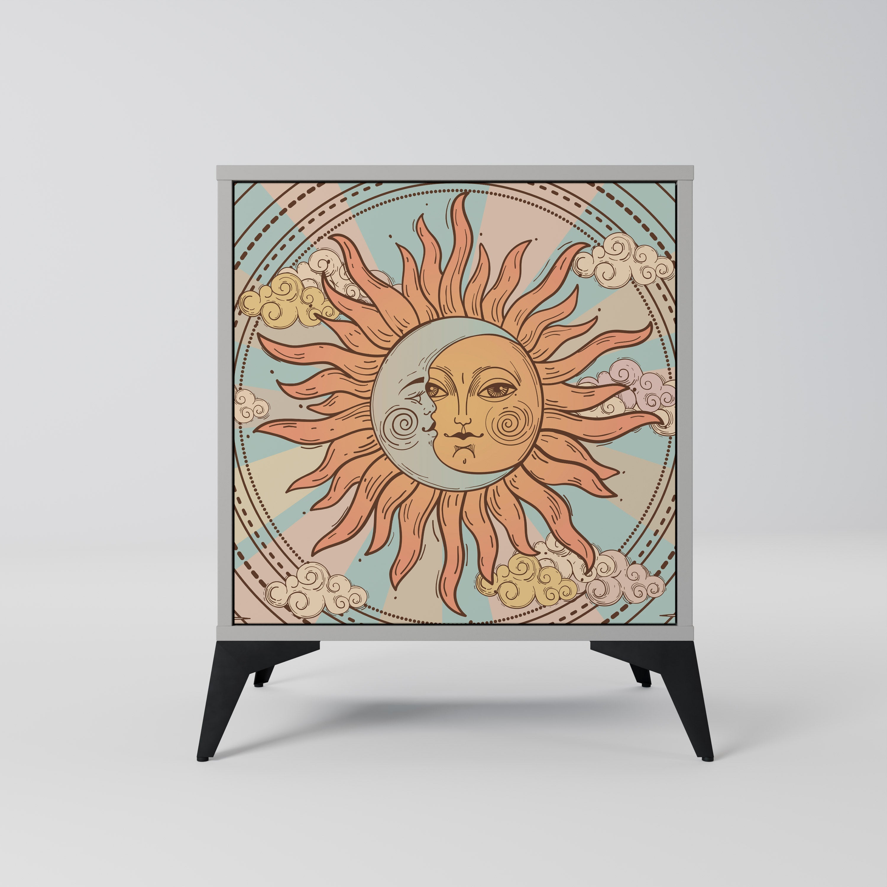 MYSTICAL STRUCTURE Aparador de 1 Porta em Acabamento Cinzento