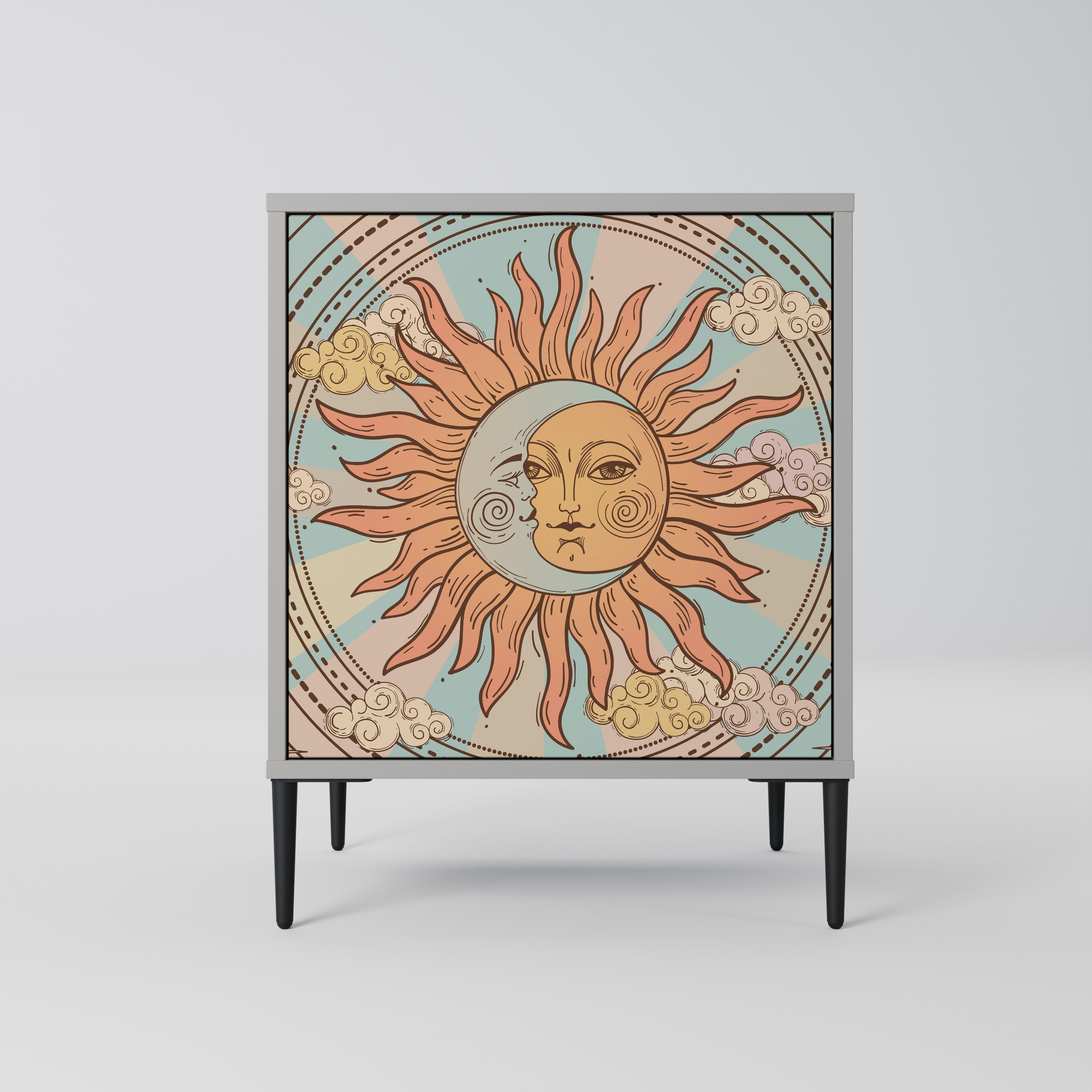 MYSTICAL STRUCTURE Aparador de 1 Porta em Acabamento Cinzento