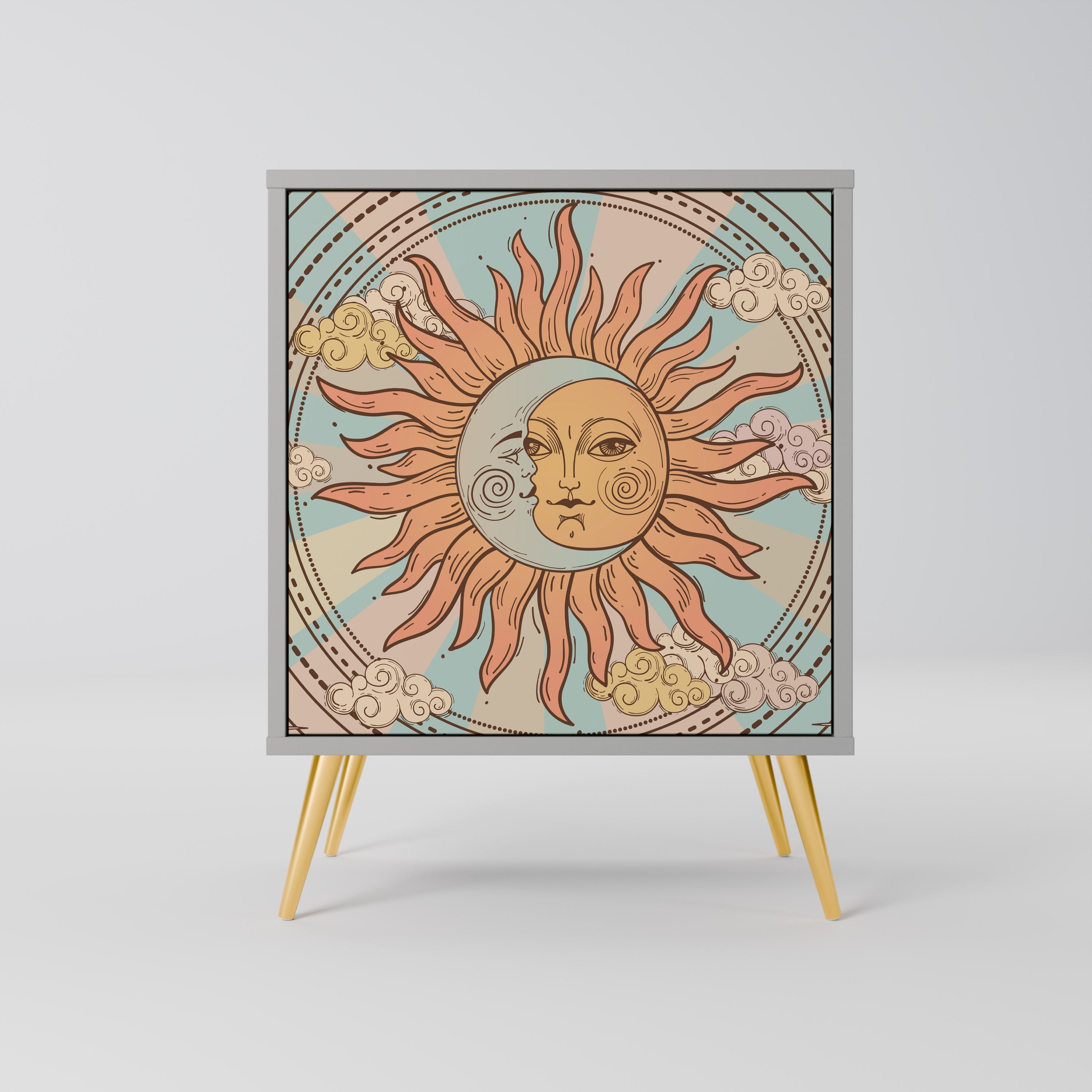 MYSTICAL STRUCTURE Aparador de 1 Porta em Acabamento Cinzento