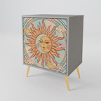 MYSTICAL STRUCTURE 1-Door Sideboard in Grey Finish