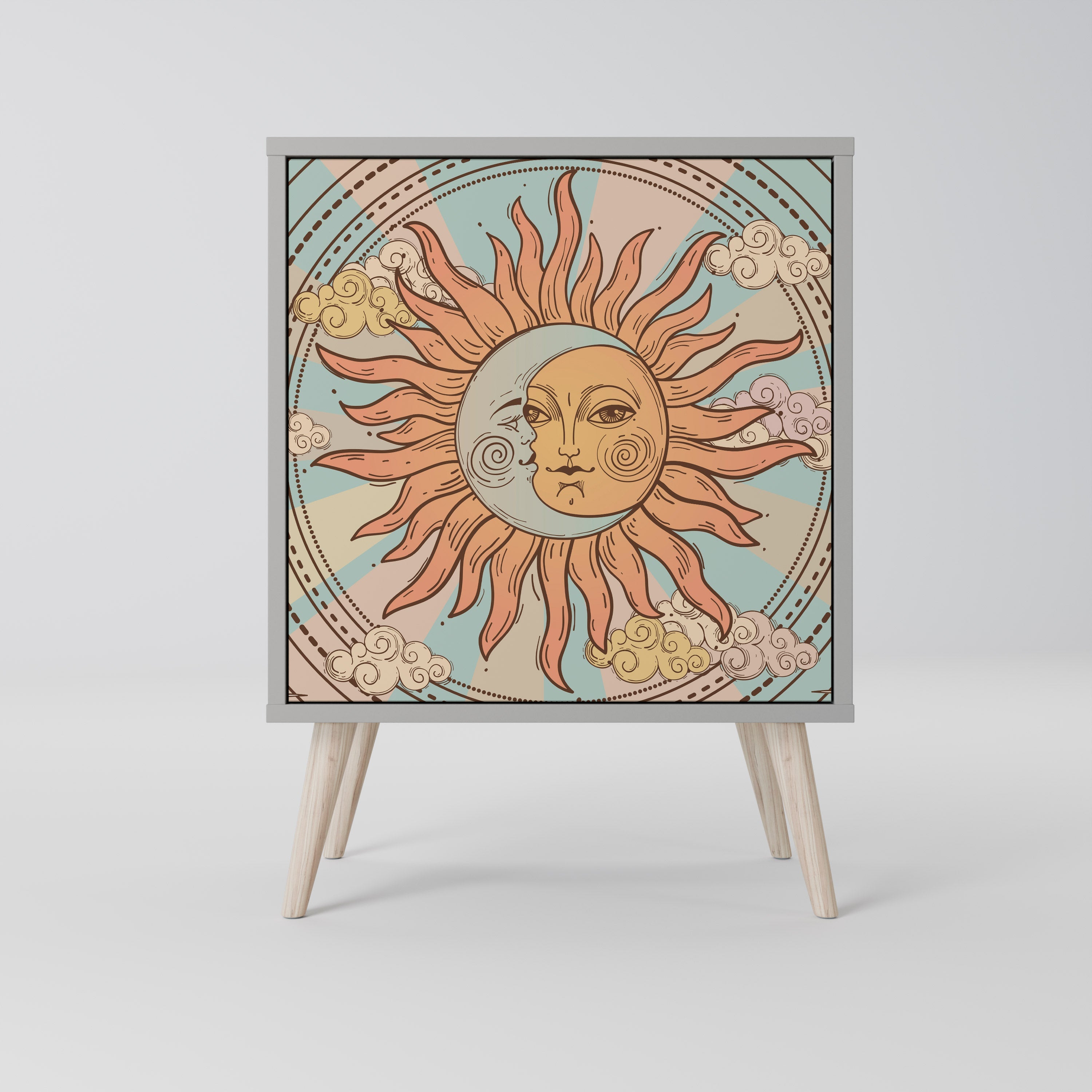 MYSTICAL STRUCTURE Aparador de 1 Porta em Acabamento Cinzento