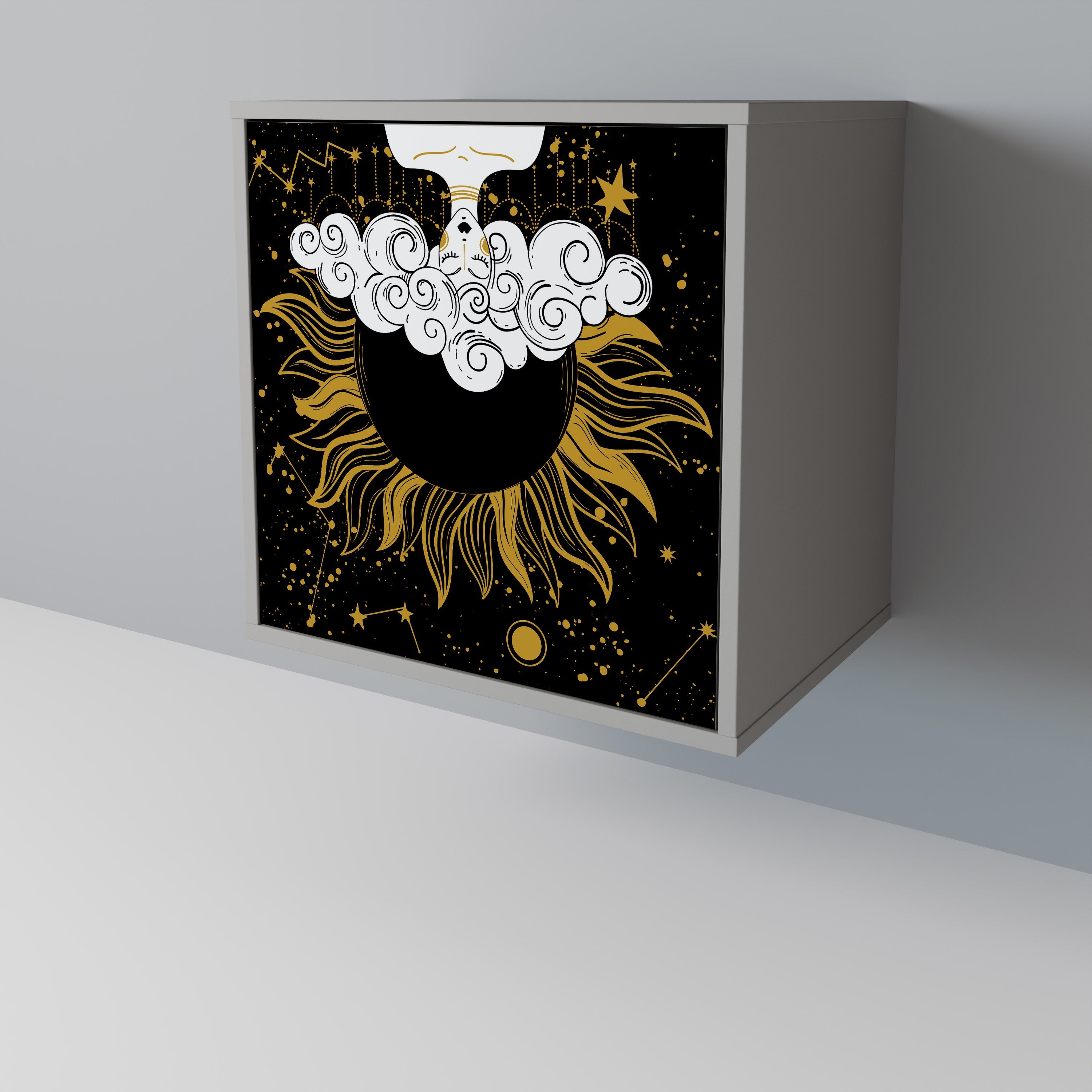 STELLAR CONSTELLATIONS Aparador de 1 Porta em Acabamento Cinzento