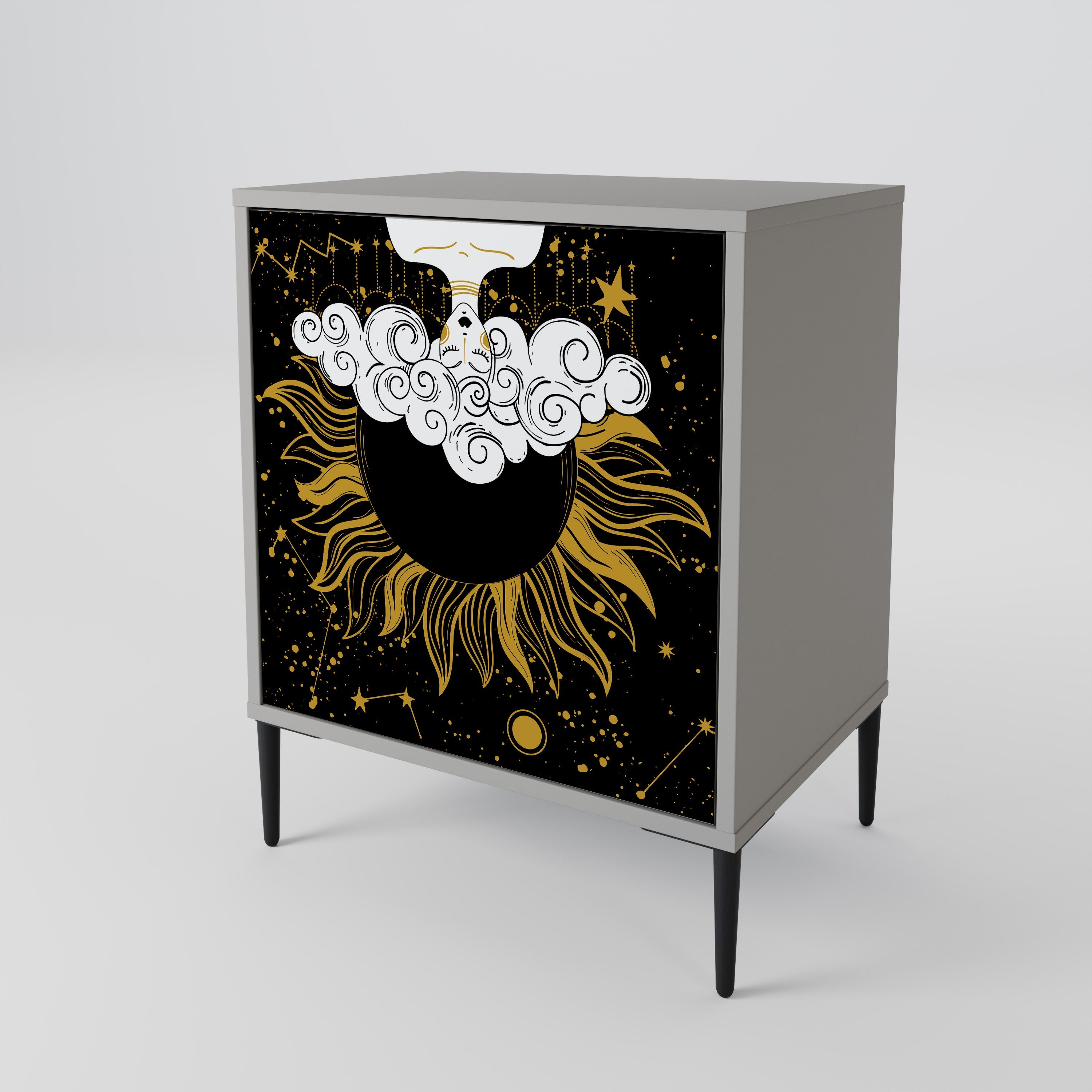 STELLAR CONSTELLATIONS 1-Door Sideboard in Grey Finish