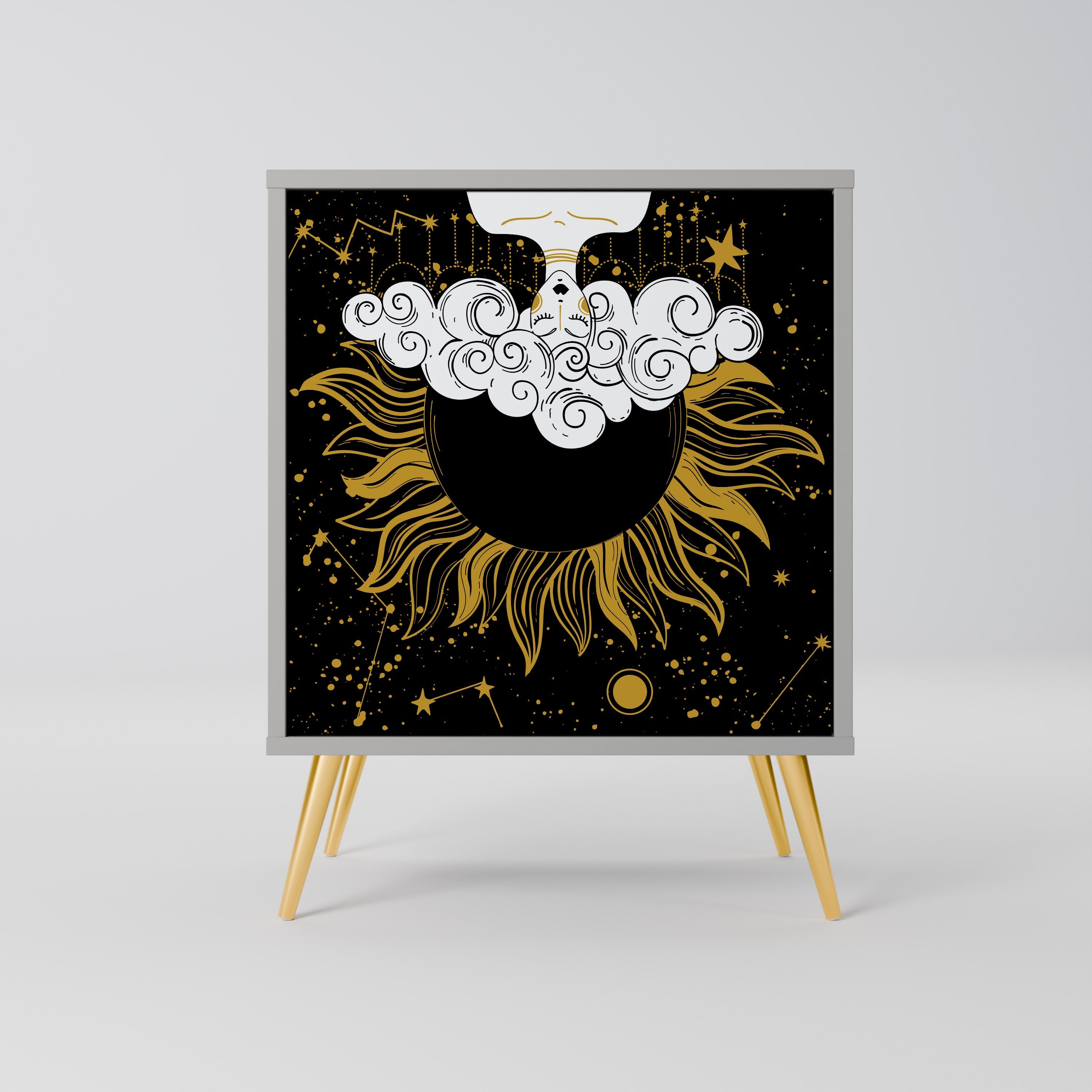 STELLAR CONSTELLATIONS 1-Door Sideboard in Grey Finish