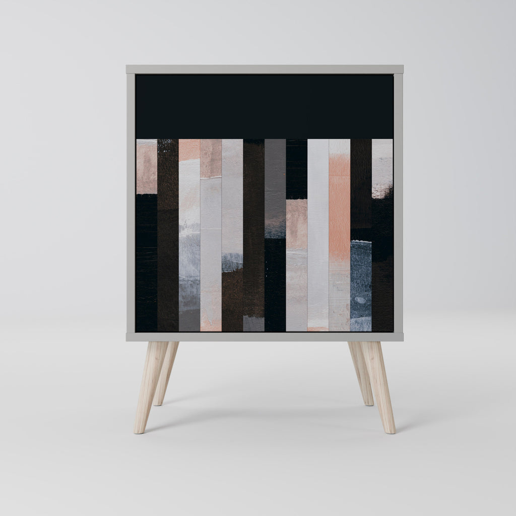 COLLAGE OF RECTANGLES Aparador de 1 Porta em Acabamento Cinzento