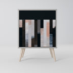 COLLAGE OF RECTANGLES Aparador de 1 Porta em Acabamento Cinzento