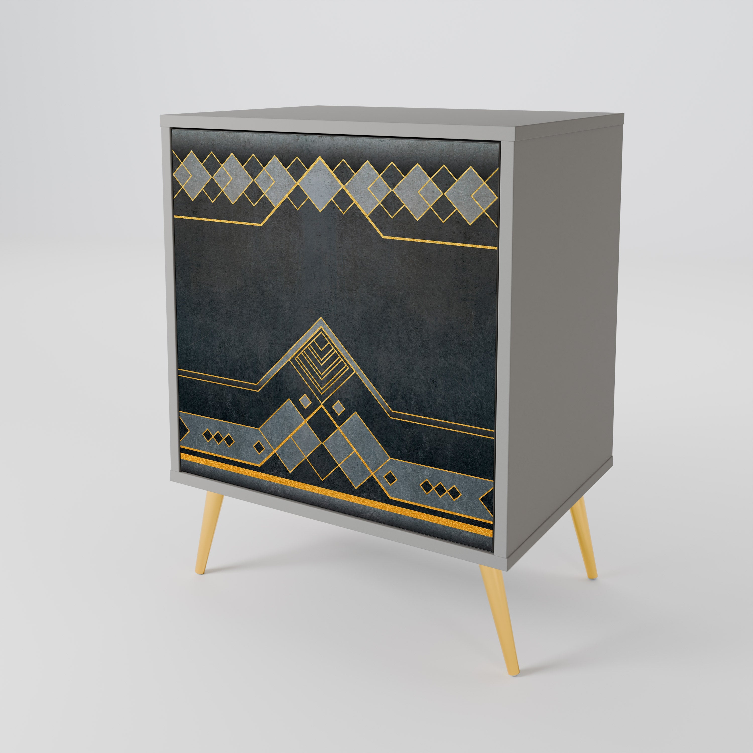 ROYAL ORDINARINESS 1-Door Sideboard in Grey Finish