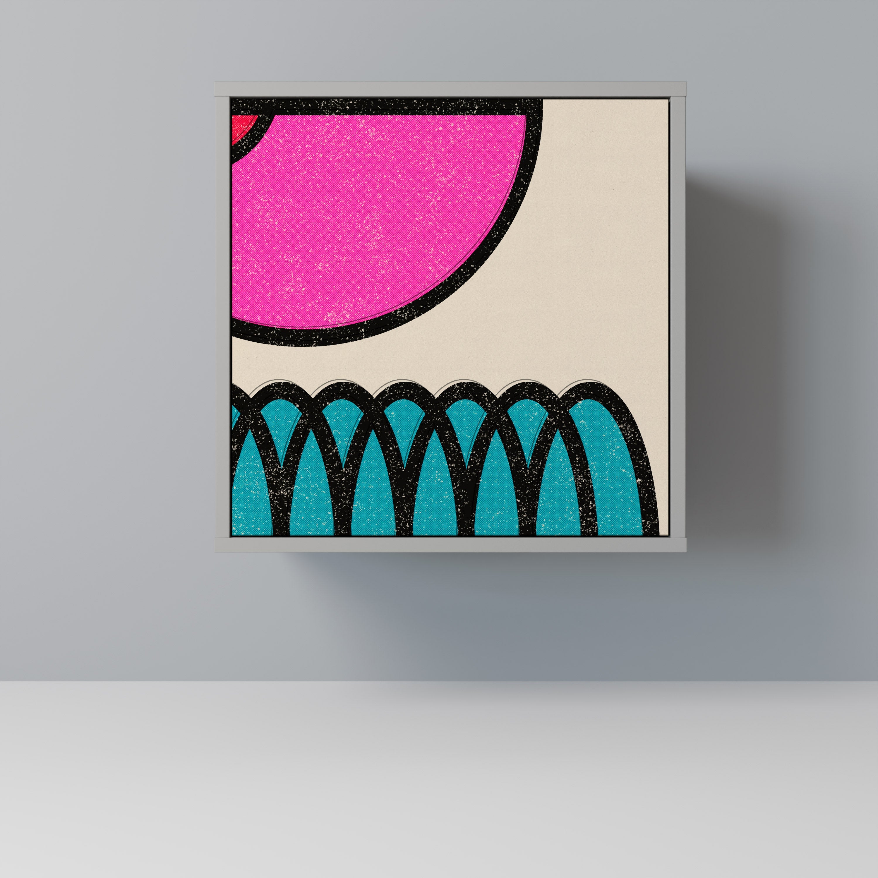 GEOMETRIC RHAPSODY Aparador de 1 Porta em Acabamento Cinzento