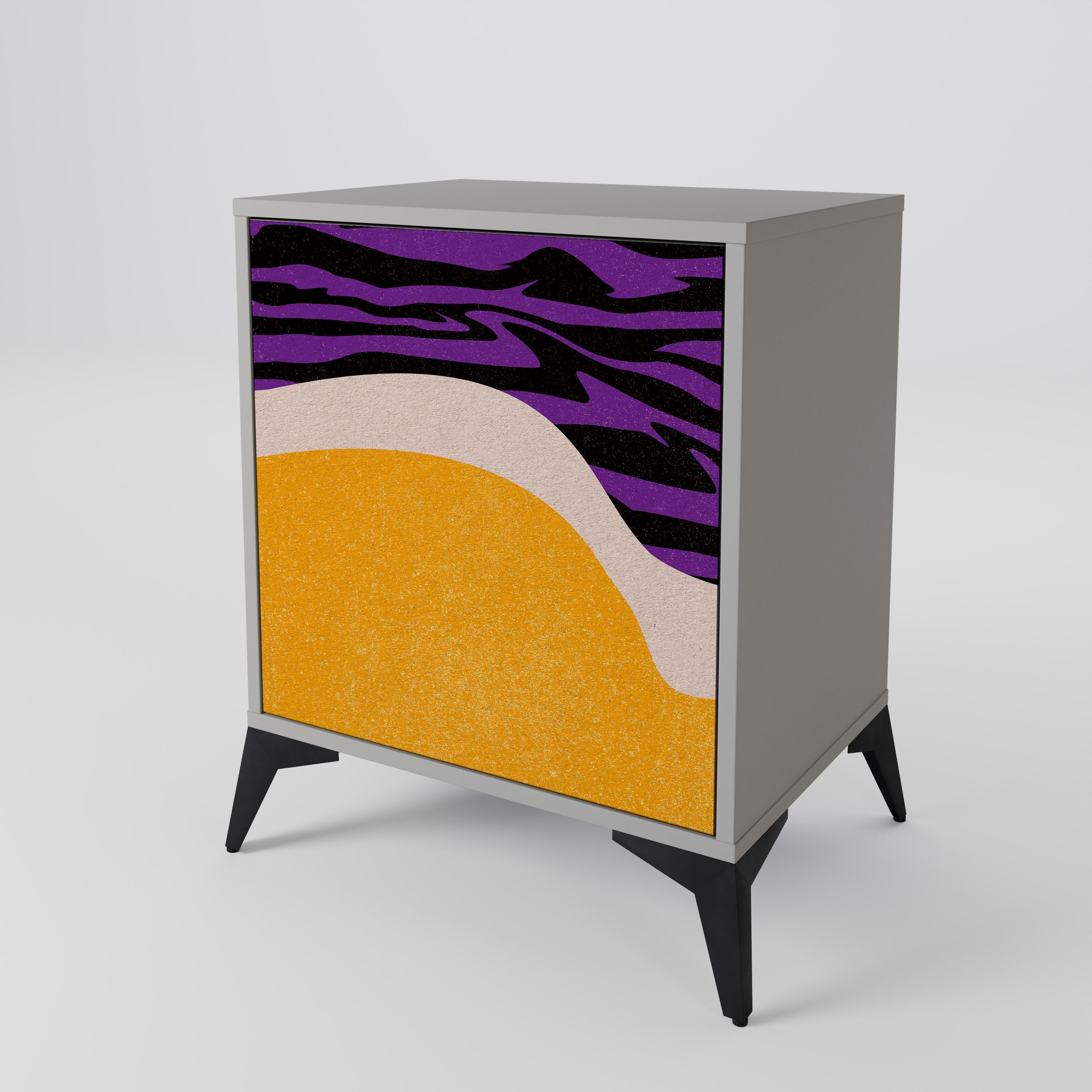 INDEPENDENT BORDER Aparador de 1 Porta em Acabamento Cinzento