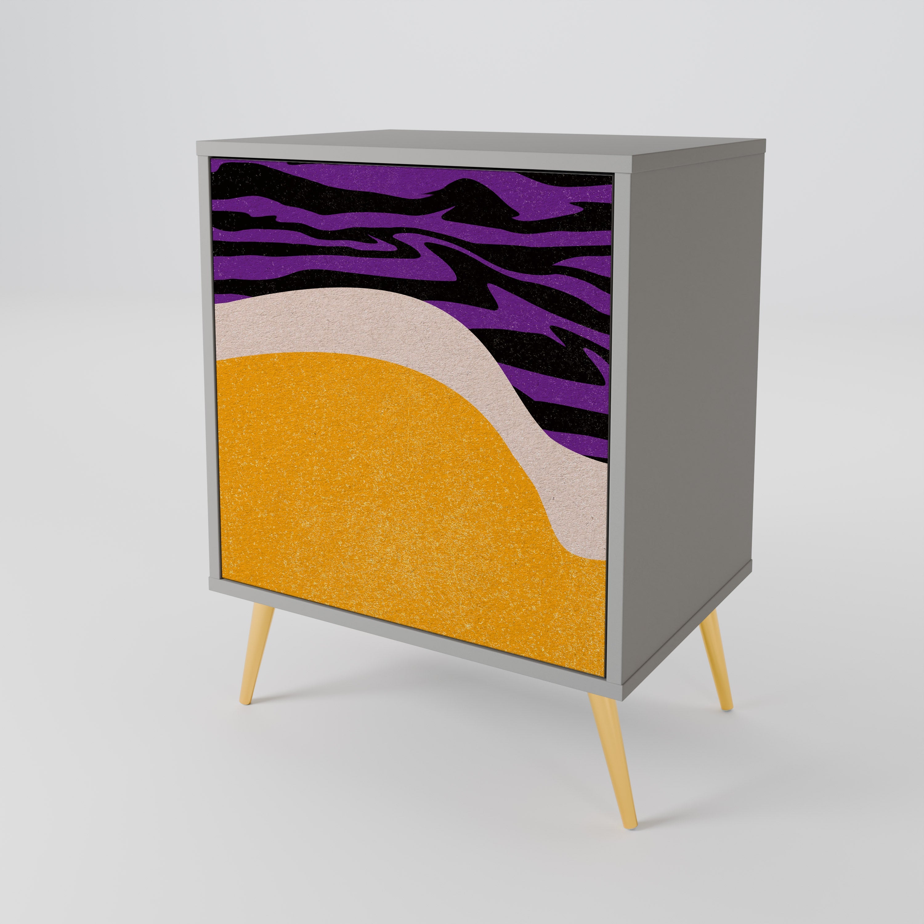 INDEPENDENT BORDER Aparador de 1 Porta em Acabamento Cinzento