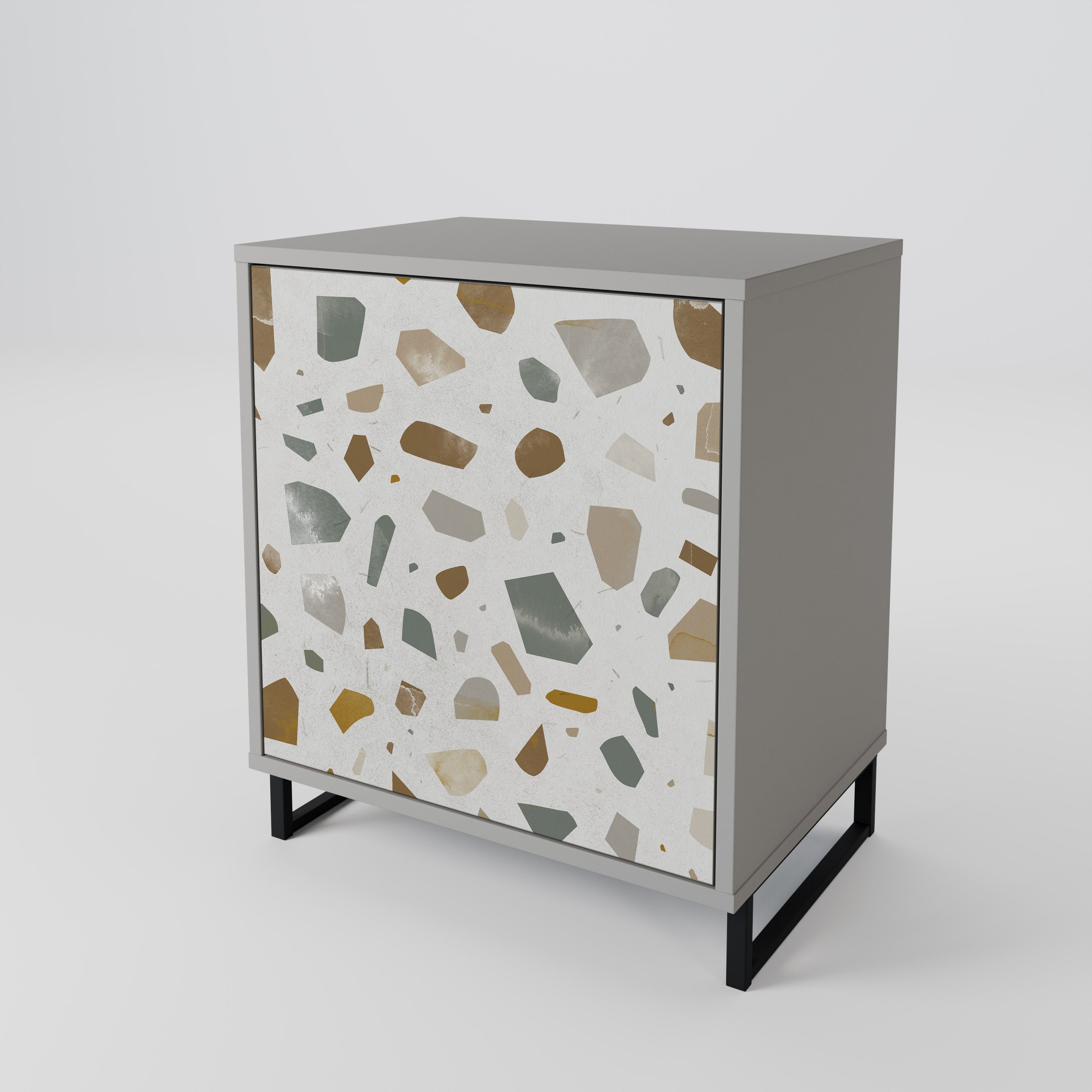 PIECES OF TOMORROW Aparador de 1 Porta em Acabamento Cinzento