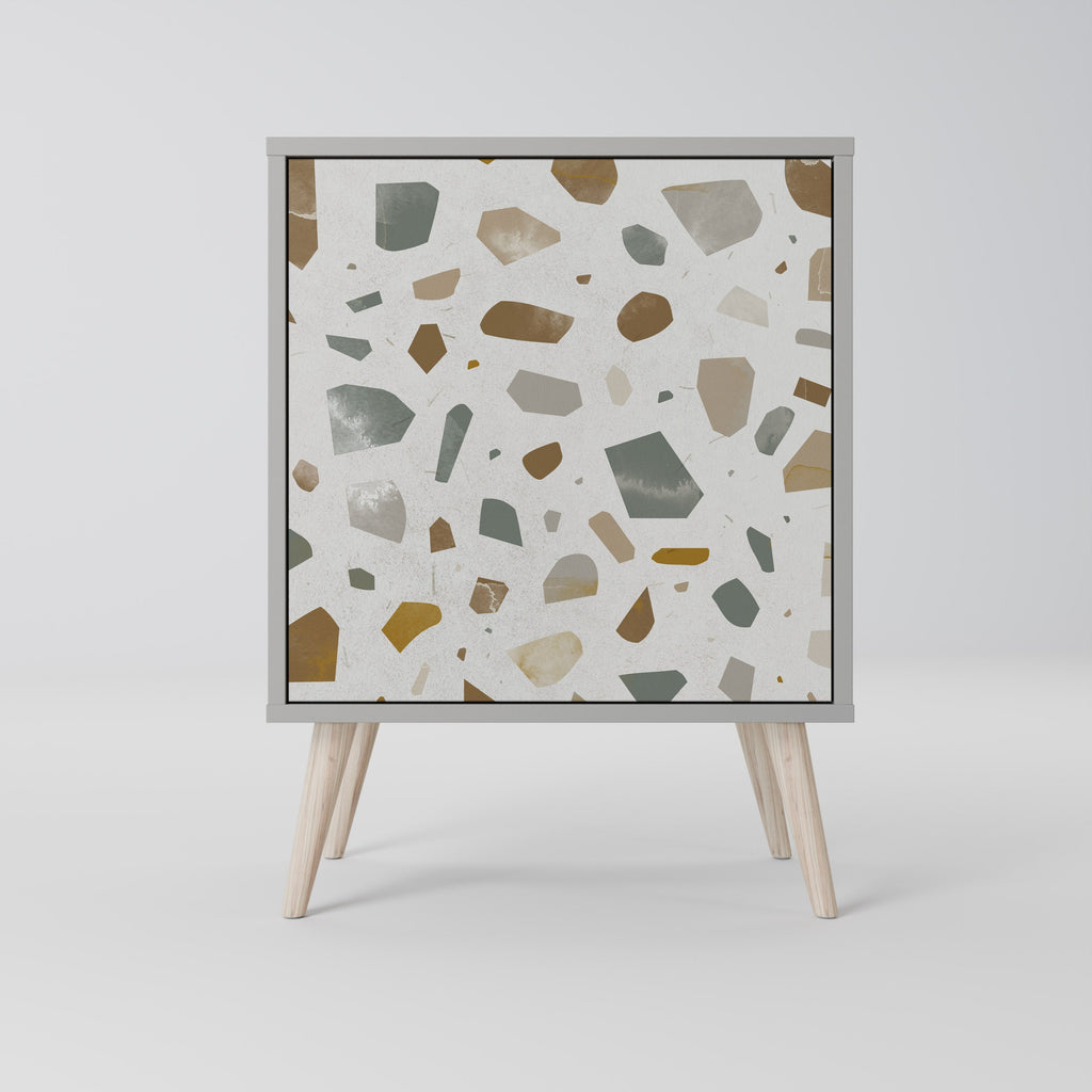 PIECES OF TOMORROW Aparador de 1 Porta em Acabamento Cinzento