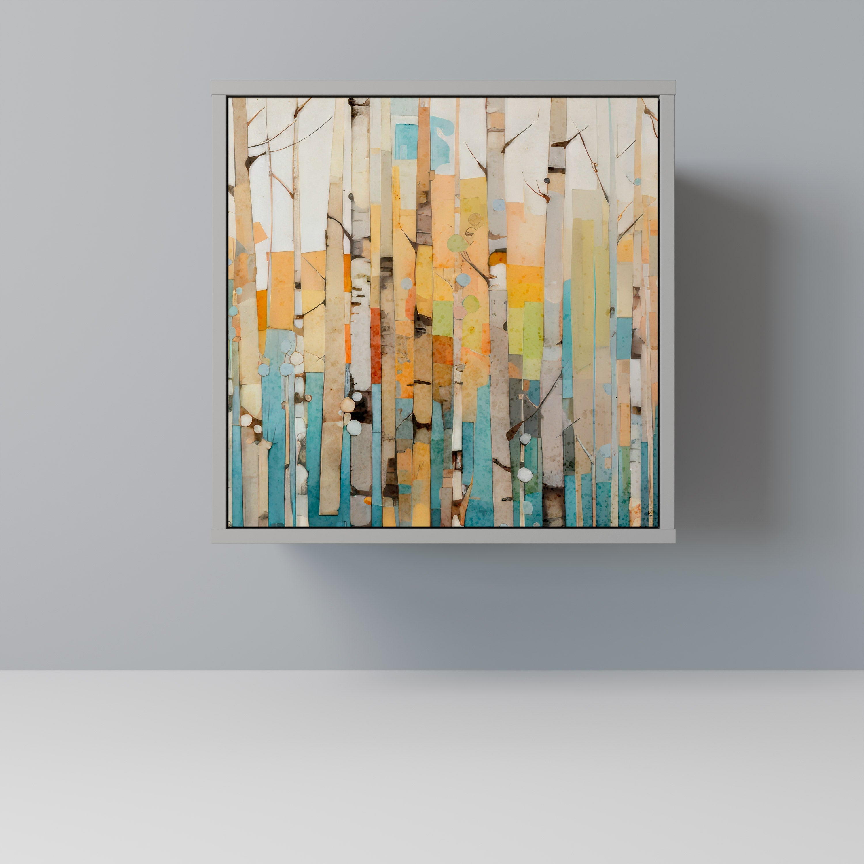 BIRCH KALEIDOSCOPE 1-Door Sideboard in Grey Finish