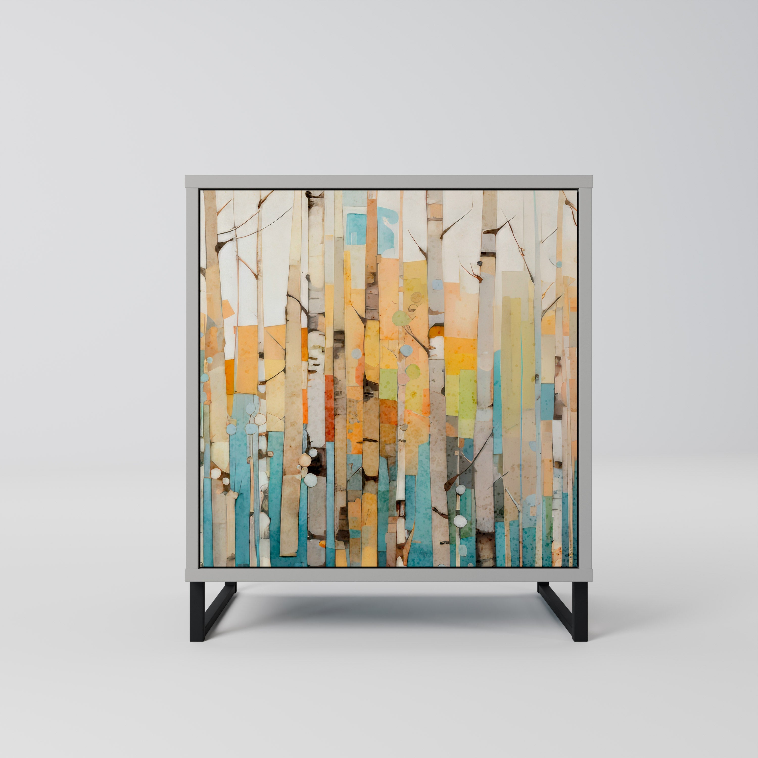 BIRCH KALEIDOSCOPE 1-Door Sideboard in Grey Finish