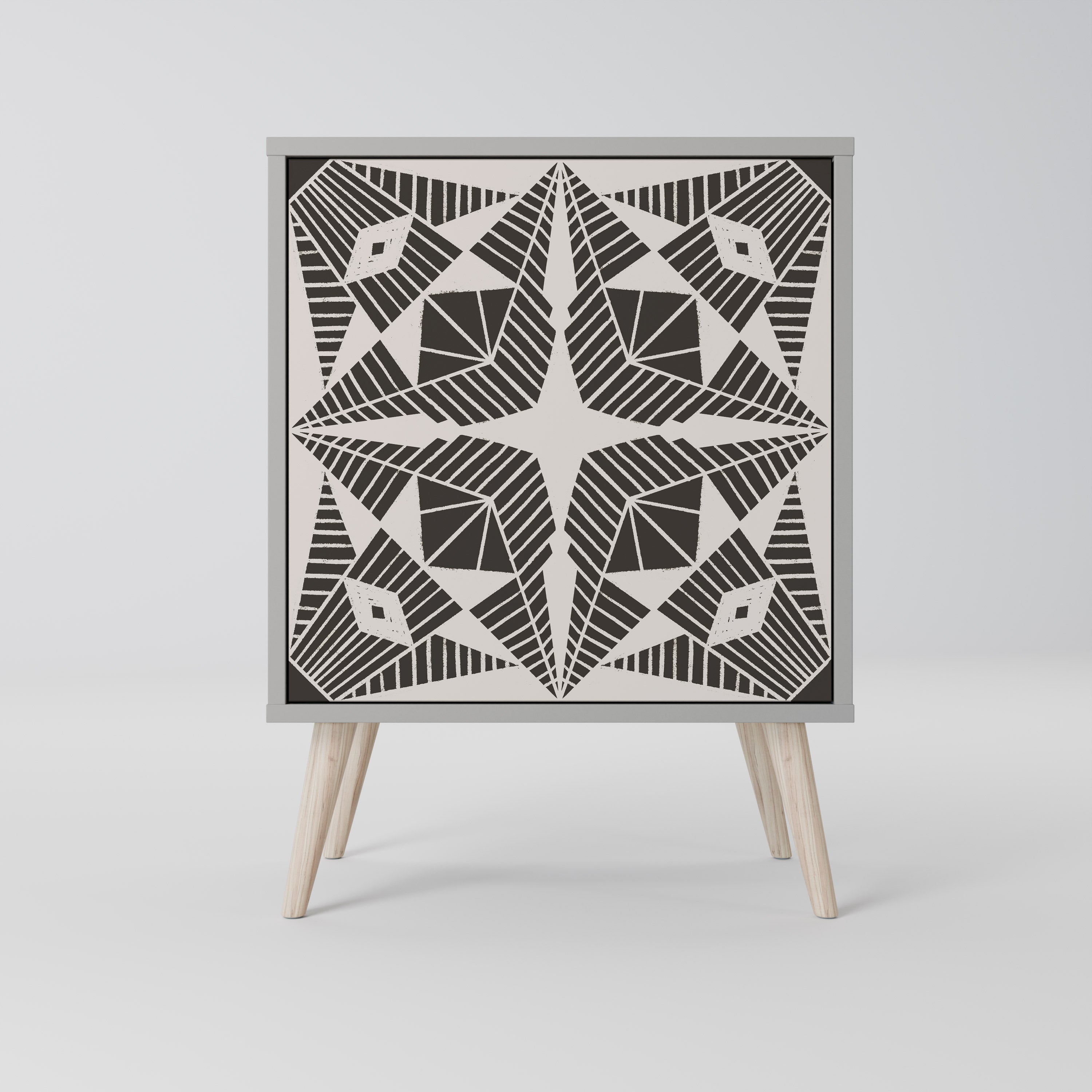 MONOCHROME NEXUS 1-Door Sideboard in Grey Finish