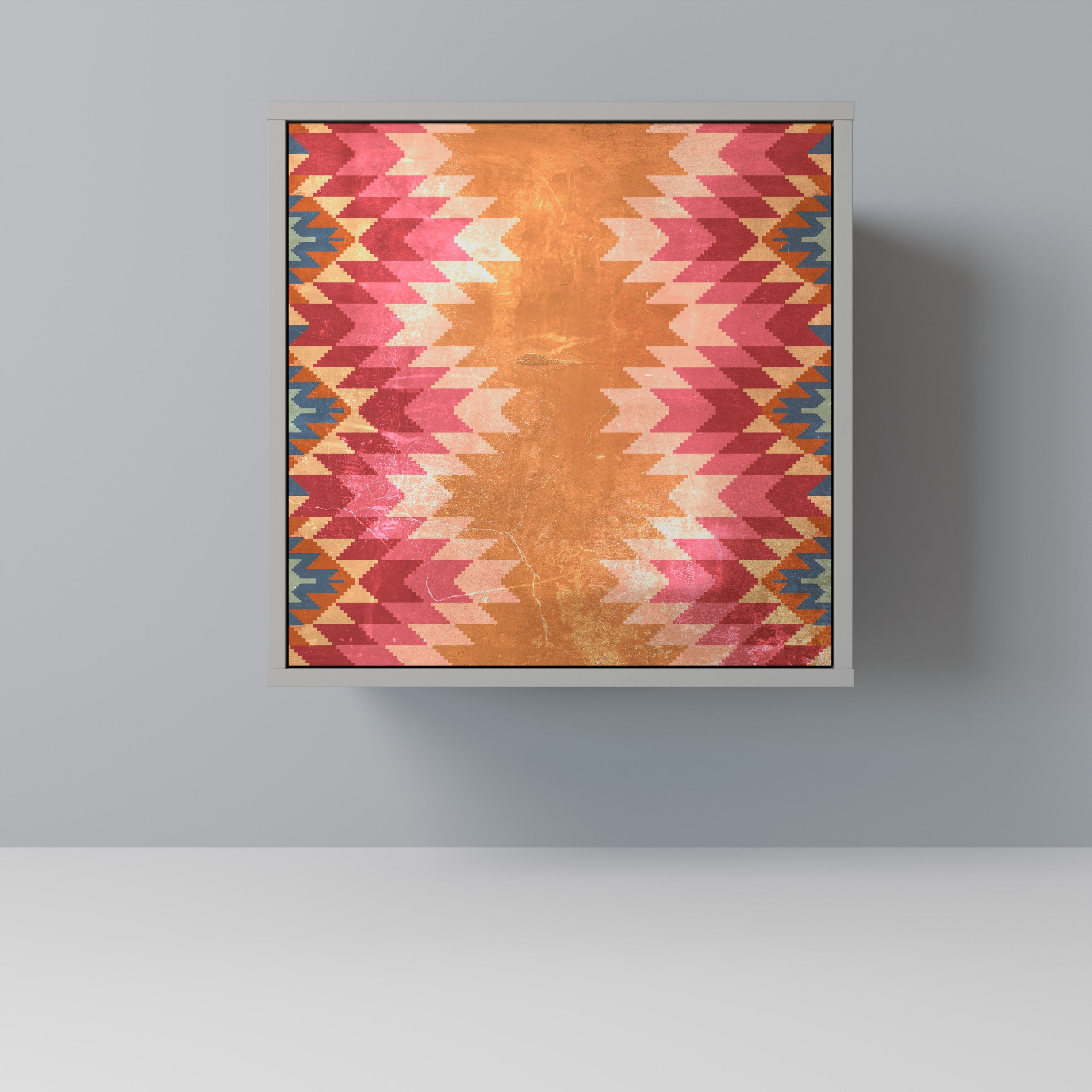 INDIAN FOLK Aparador de 1 Porta em Acabamento Cinzento