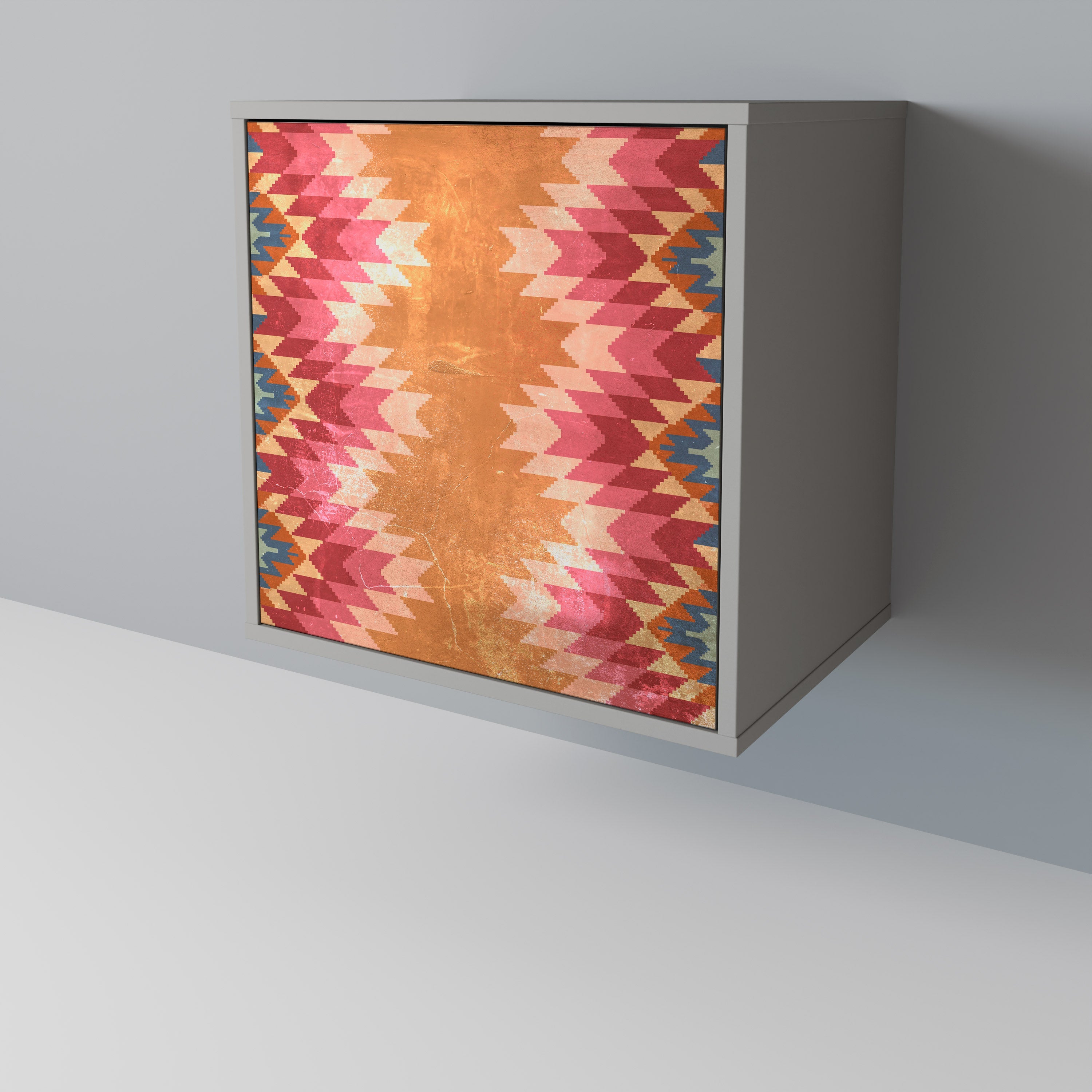 INDIAN FOLK Aparador de 1 Porta em Acabamento Cinzento