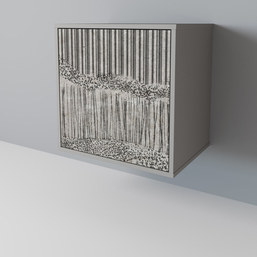 GRAIN LINES Aparador de 1 Porta em Acabamento Cinzento