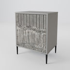 GRAIN LINES Aparador de 1 Porta em Acabamento Cinzento