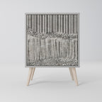 GRAIN LINES Aparador de 1 Porta em Acabamento Cinzento