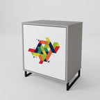 FUTURE SIGN 1-Door Sideboard in Grey Finish