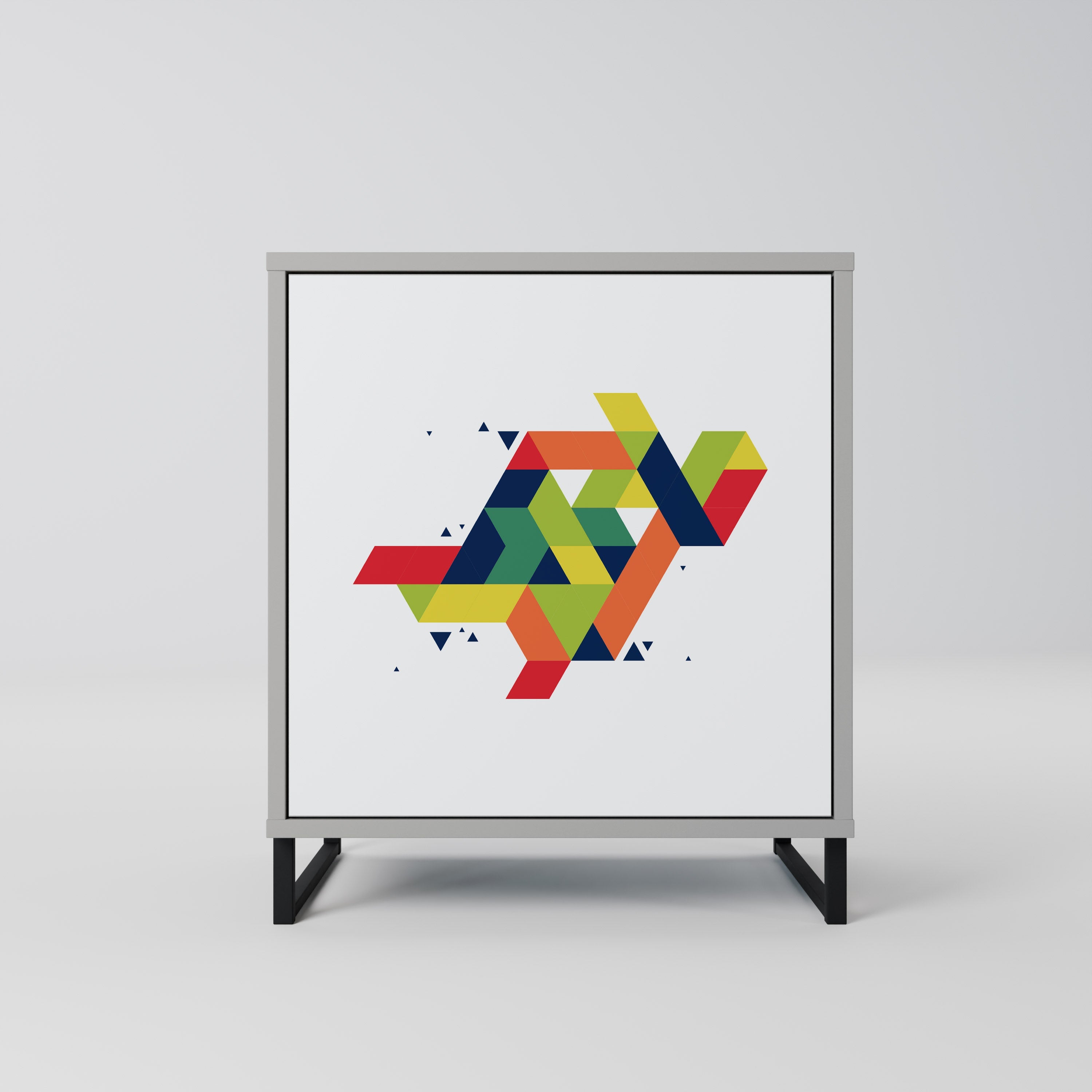 FUTURE SIGN Aparador de 1 Porta em Acabamento Cinzento