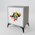 FUTURE SIGN 1-Door Sideboard in Grey Finish