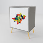 FUTURE SIGN 1-Door Sideboard in Grey Finish