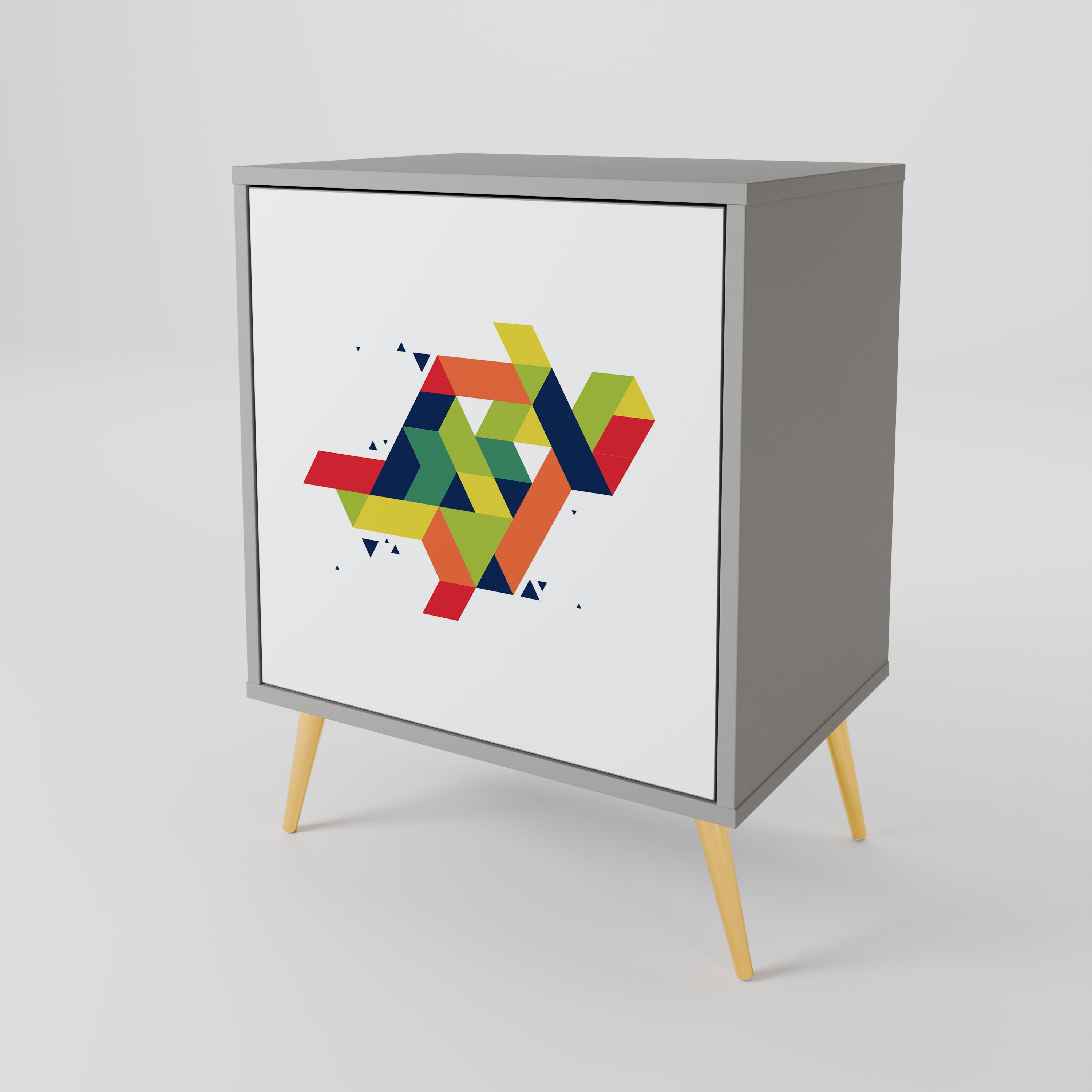 FUTURE SIGN Aparador de 1 Porta em Acabamento Cinzento