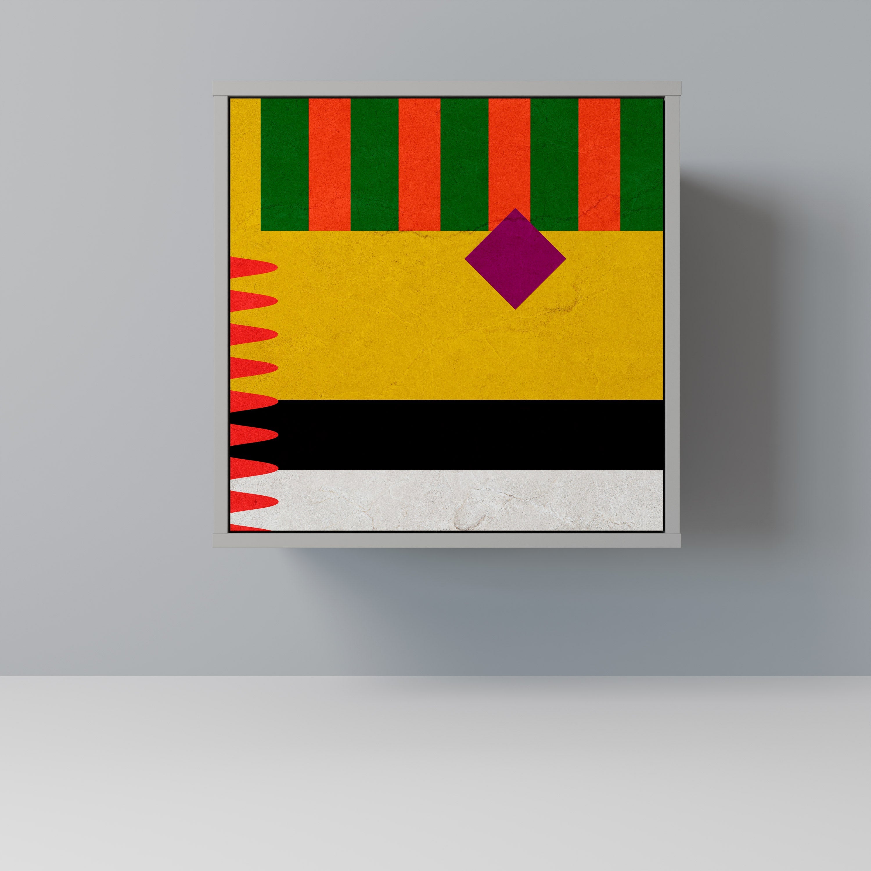 VIVID ART Aparador de 1 Porta em Acabamento Cinzento