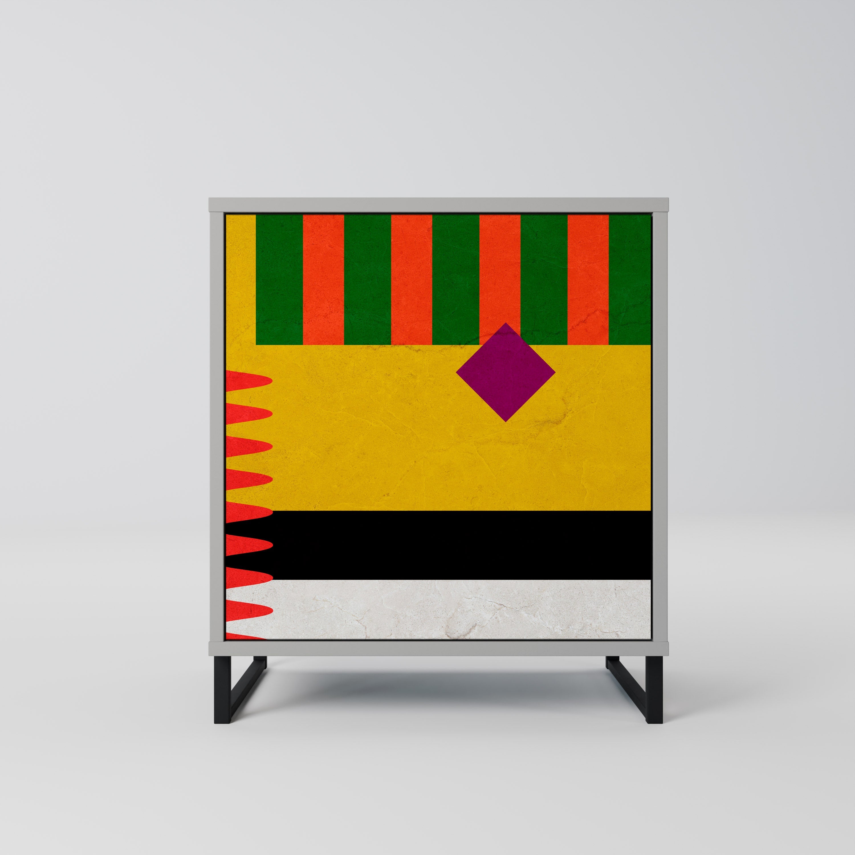 VIVID ART Aparador de 1 Porta em Acabamento Cinzento