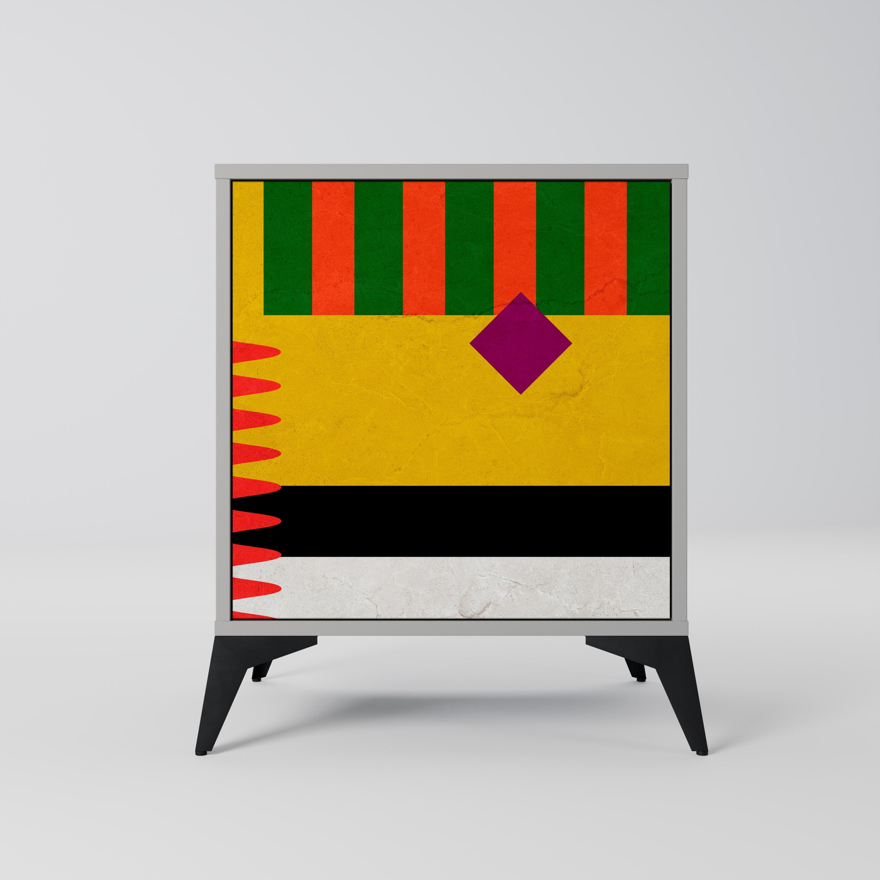 VIVID ART Aparador de 1 Porta em Acabamento Cinzento