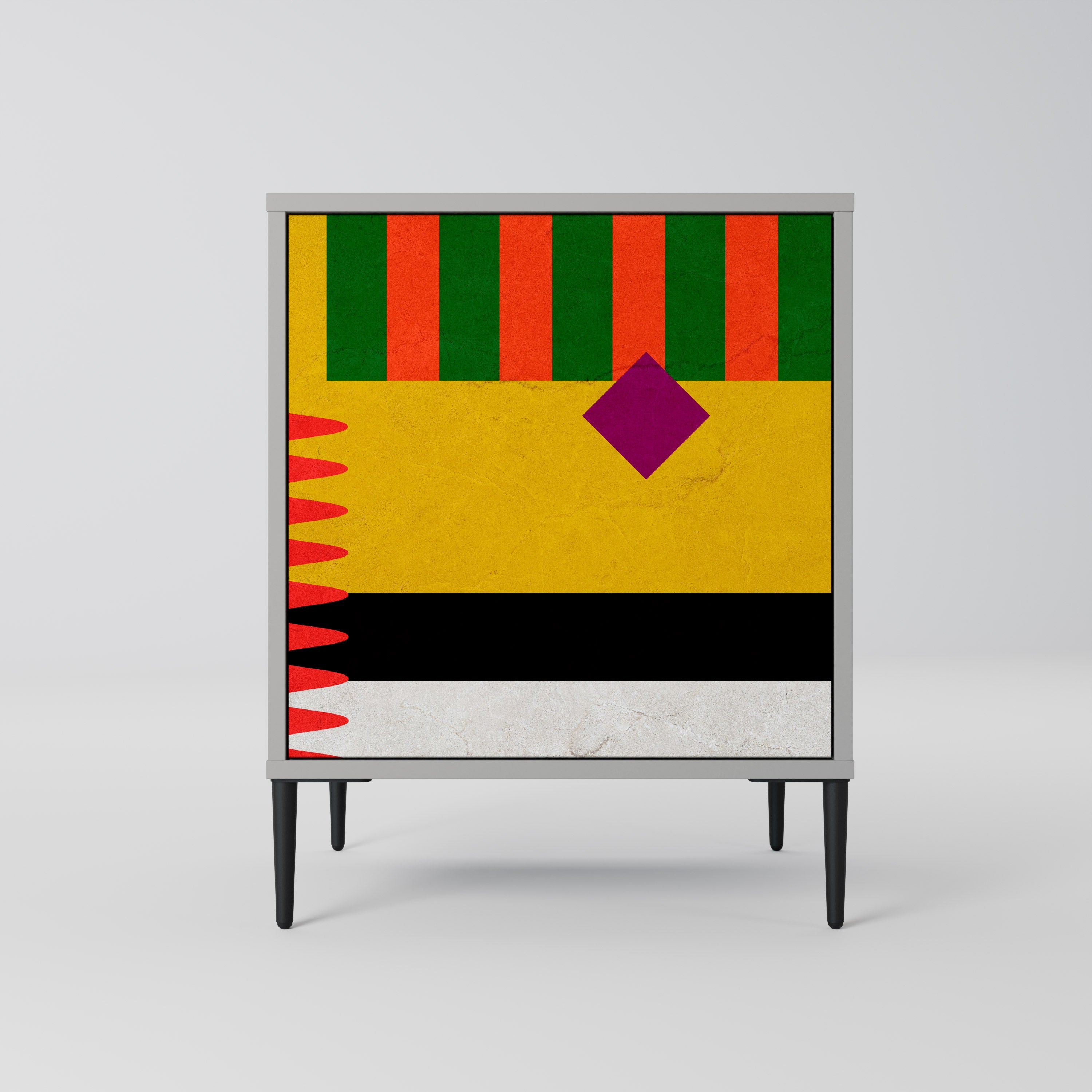 VIVID ART Aparador de 1 Porta em Acabamento Cinzento