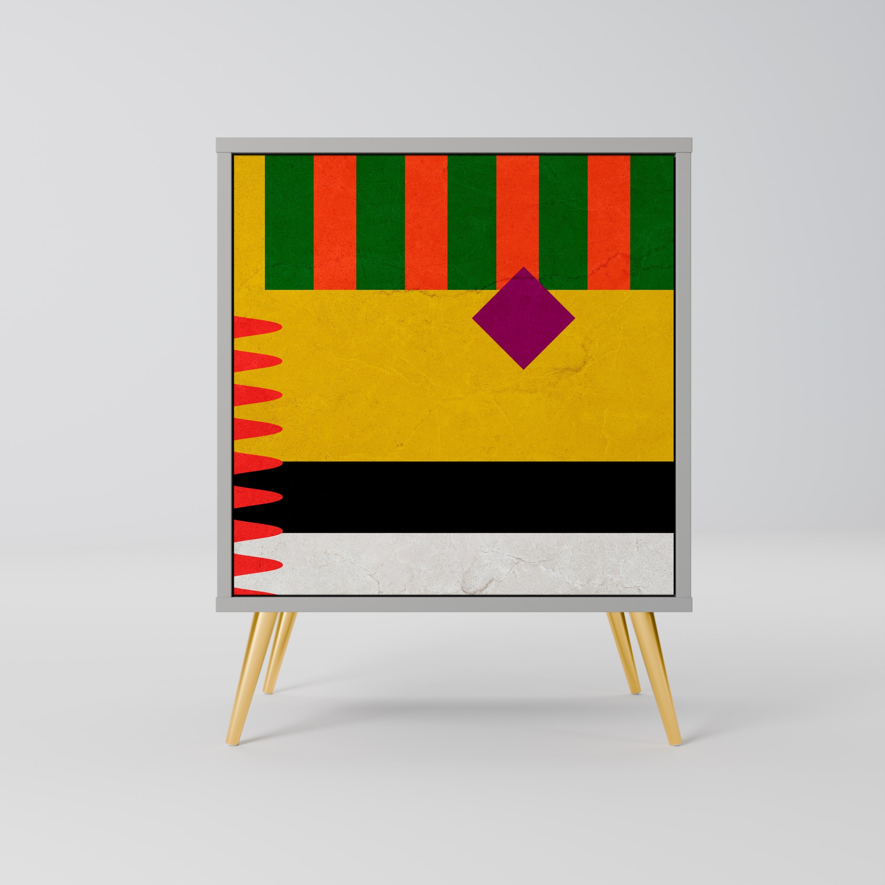 VIVID ART Aparador de 1 Porta em Acabamento Cinzento