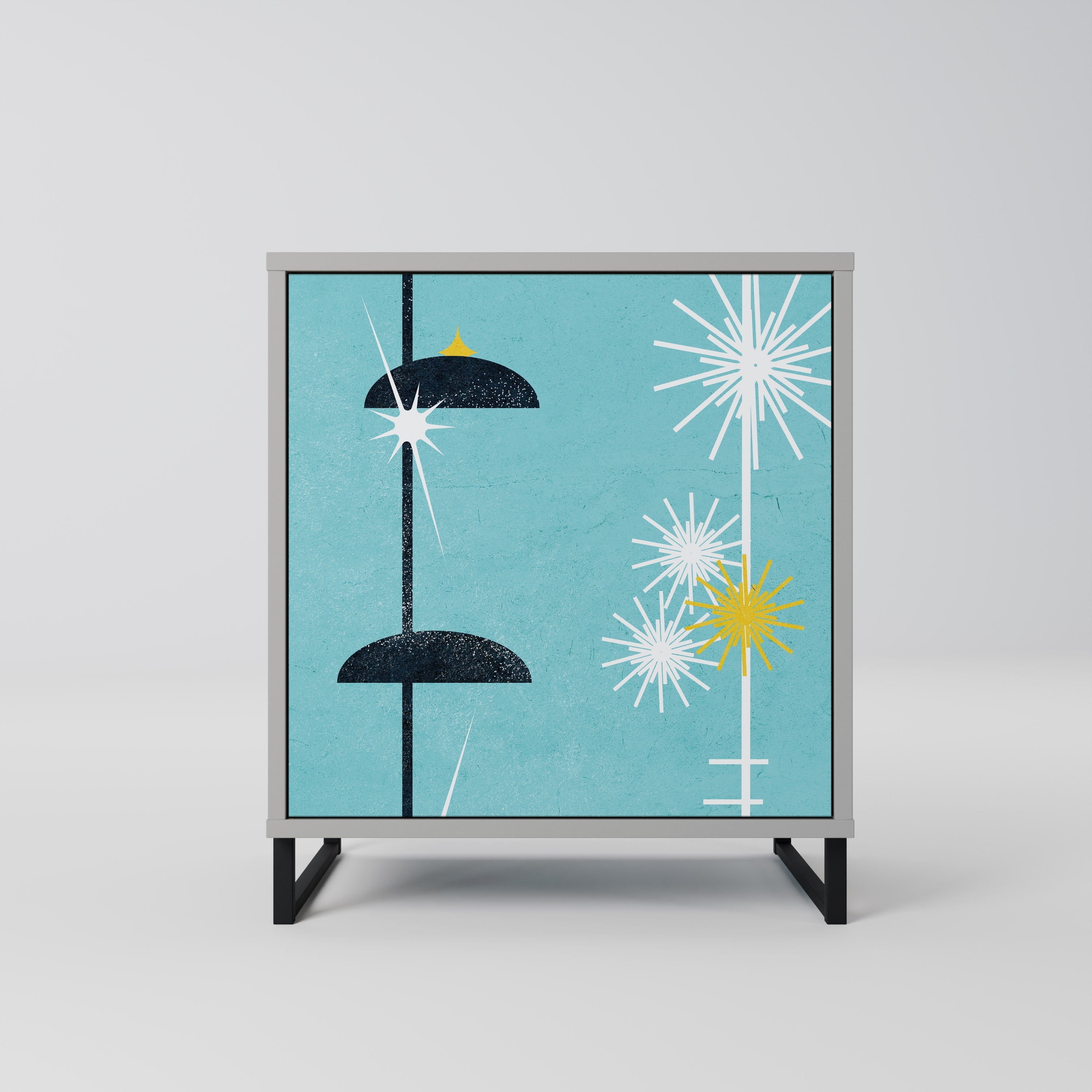 PATHS TO HAPPINESS Aparador de 1 Porta em Acabamento Cinzento