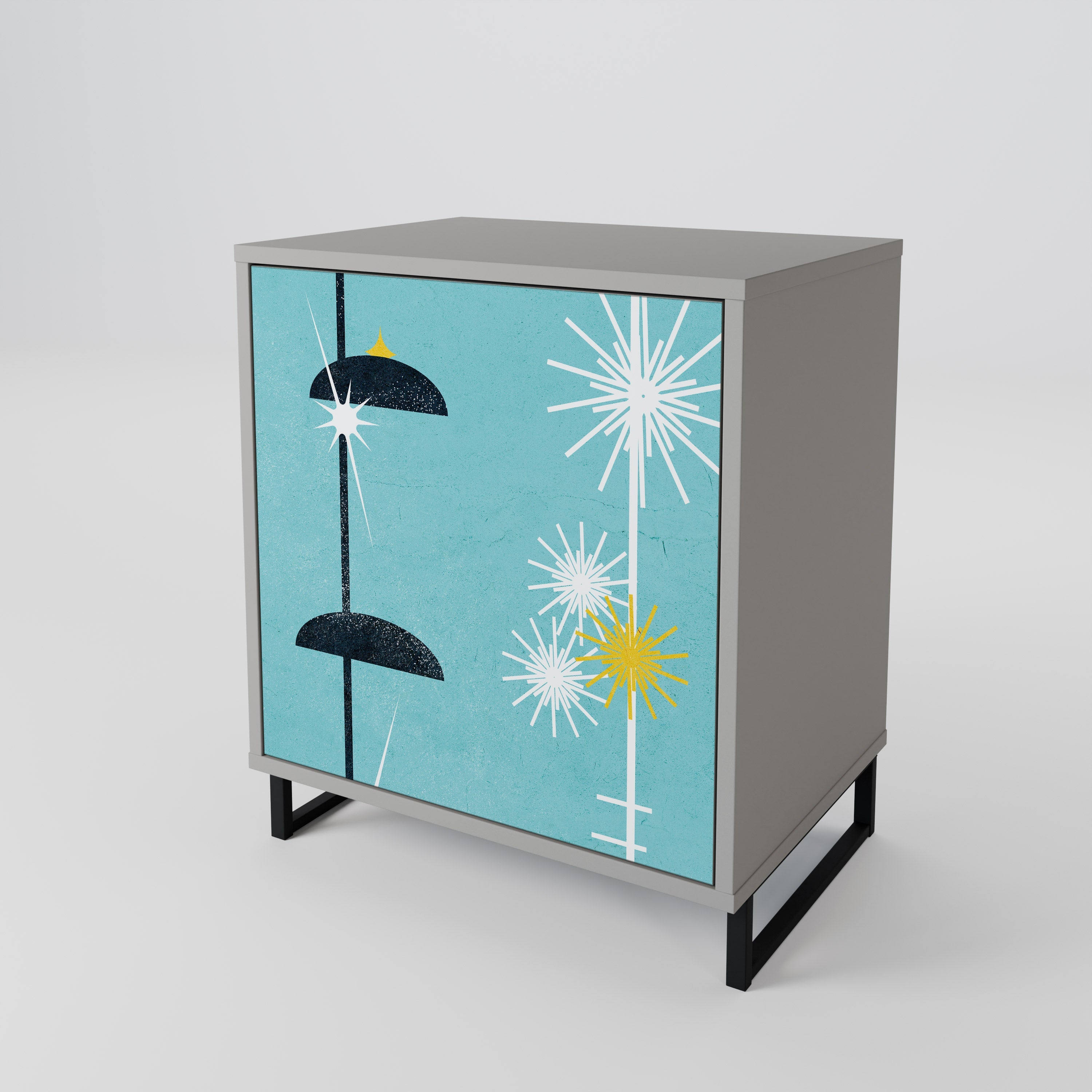 PATHS TO HAPPINESS 1-Door Sideboard in Grey Finish