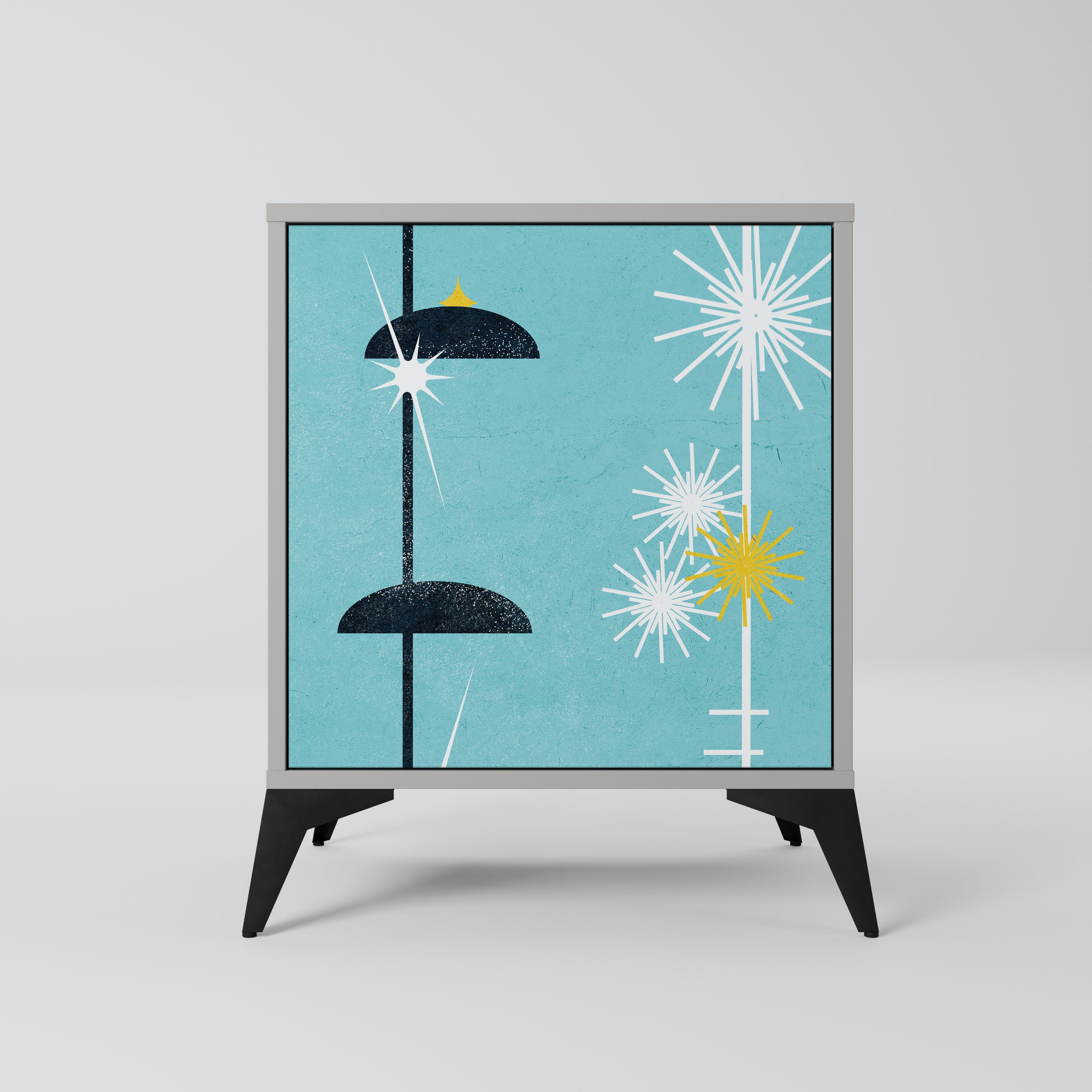 PATHS TO HAPPINESS Aparador de 1 Porta em Acabamento Cinzento