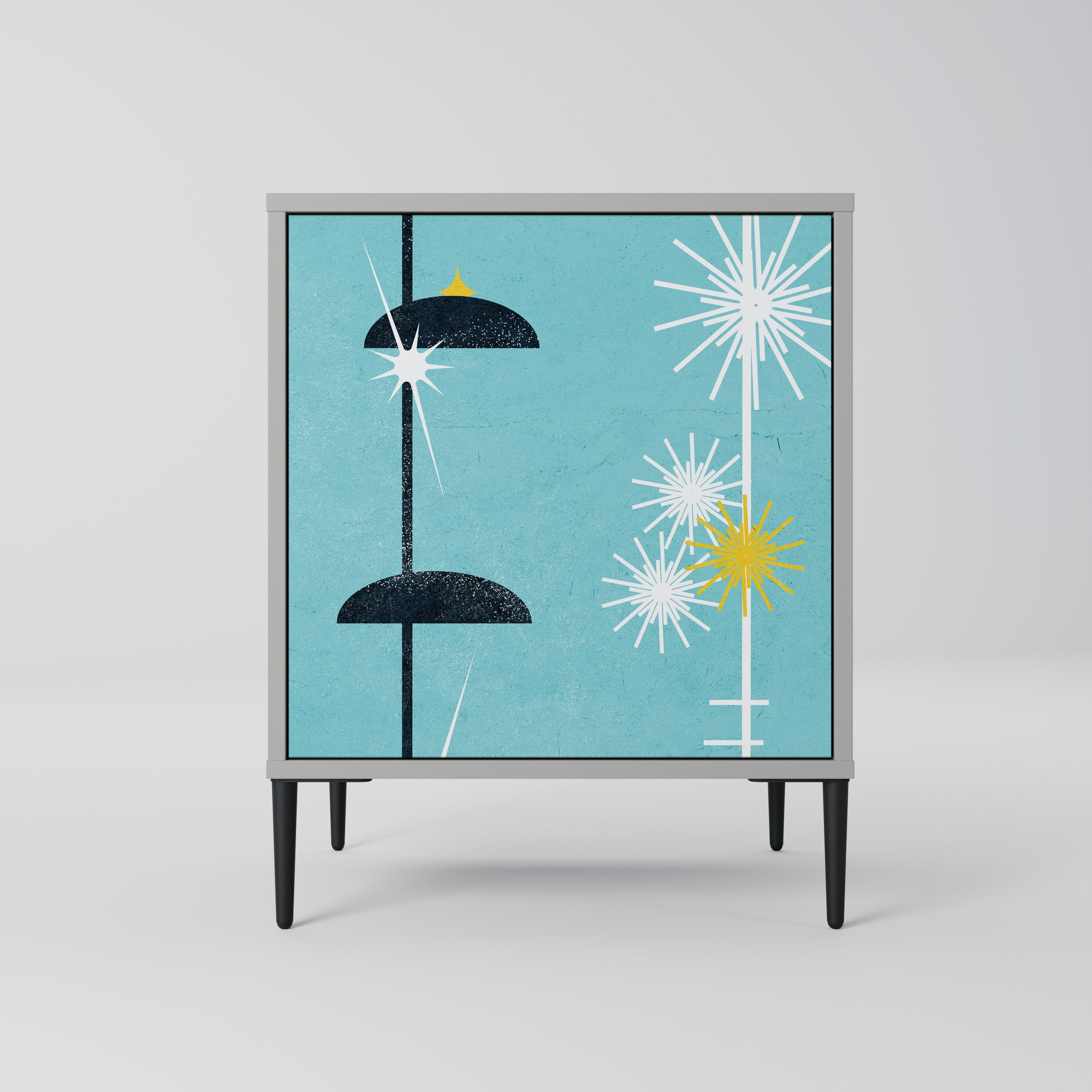 PATHS TO HAPPINESS Aparador de 1 Porta em Acabamento Cinzento