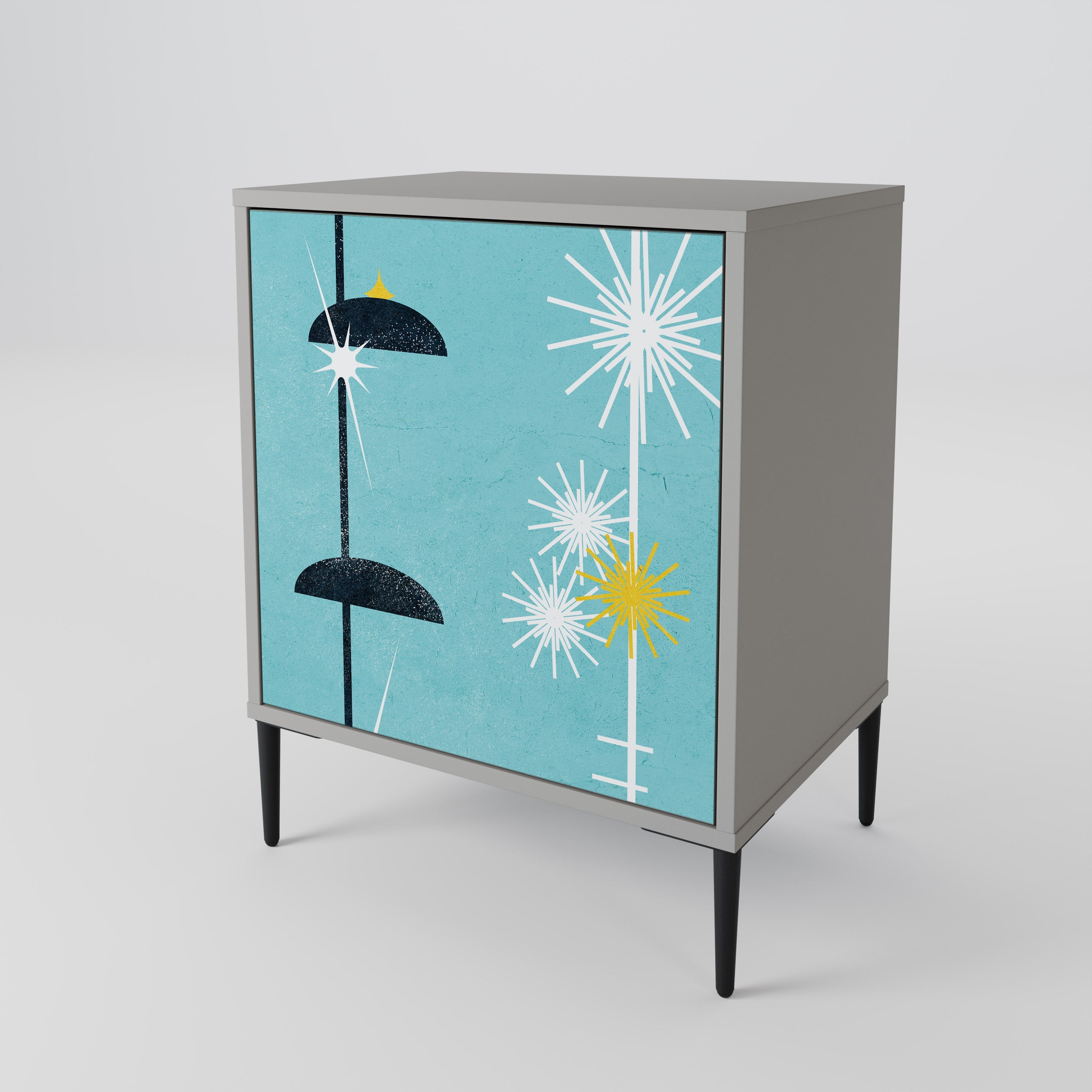 PATHS TO HAPPINESS Aparador de 1 Porta em Acabamento Cinzento