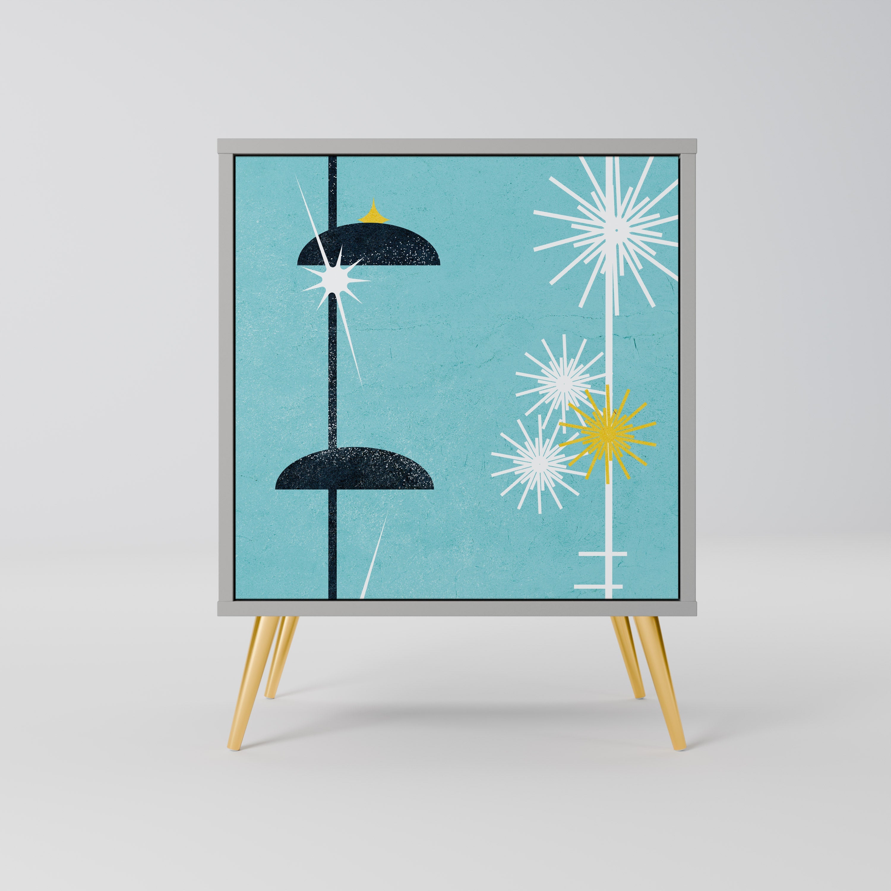 PATHS TO HAPPINESS Aparador de 1 Porta em Acabamento Cinzento