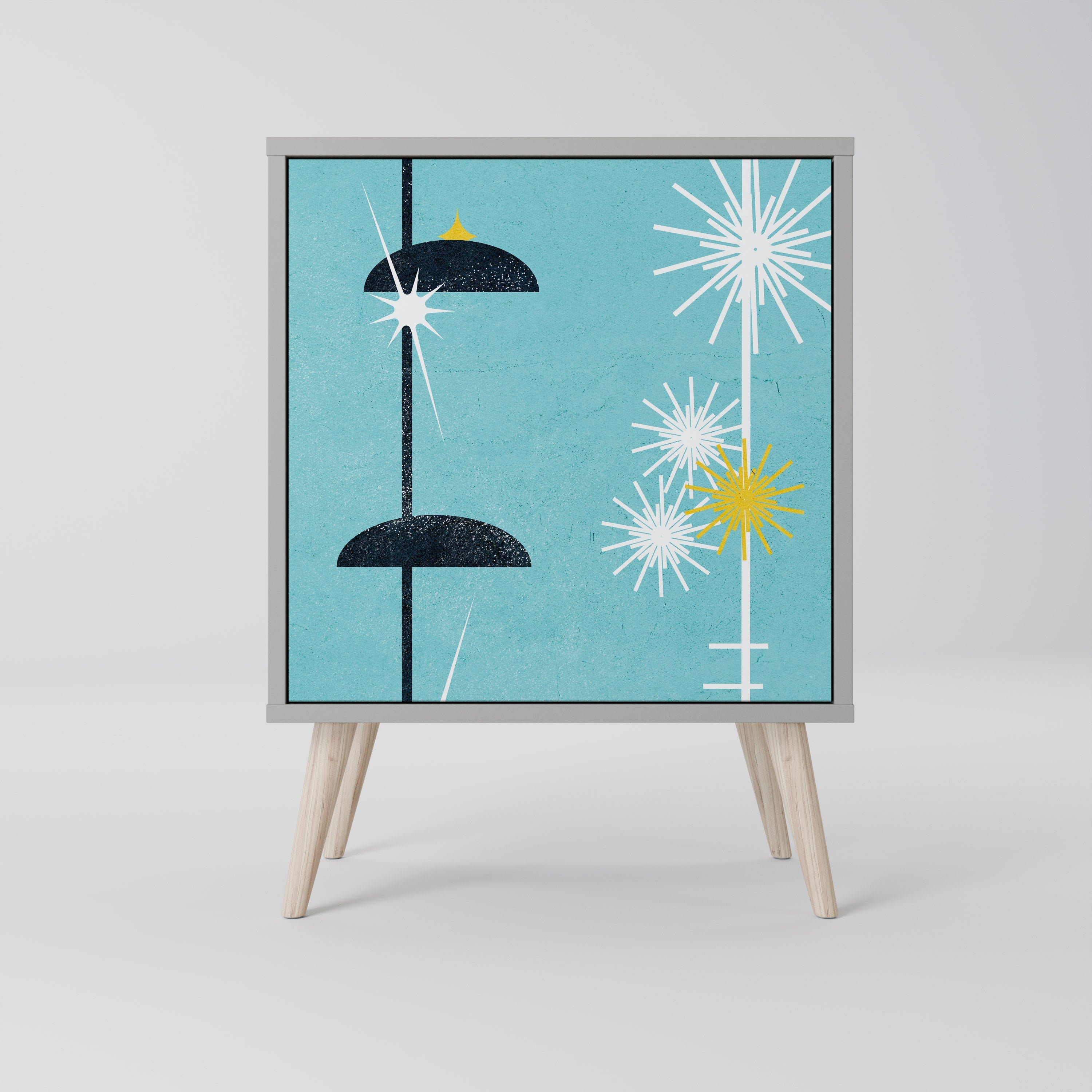 PATHS TO HAPPINESS Aparador de 1 Porta em Acabamento Cinzento