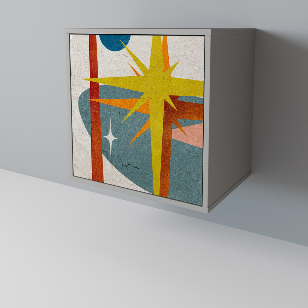 INTERSTELLAR VIBES Aparador de 1 Porta em Acabamento Cinzento