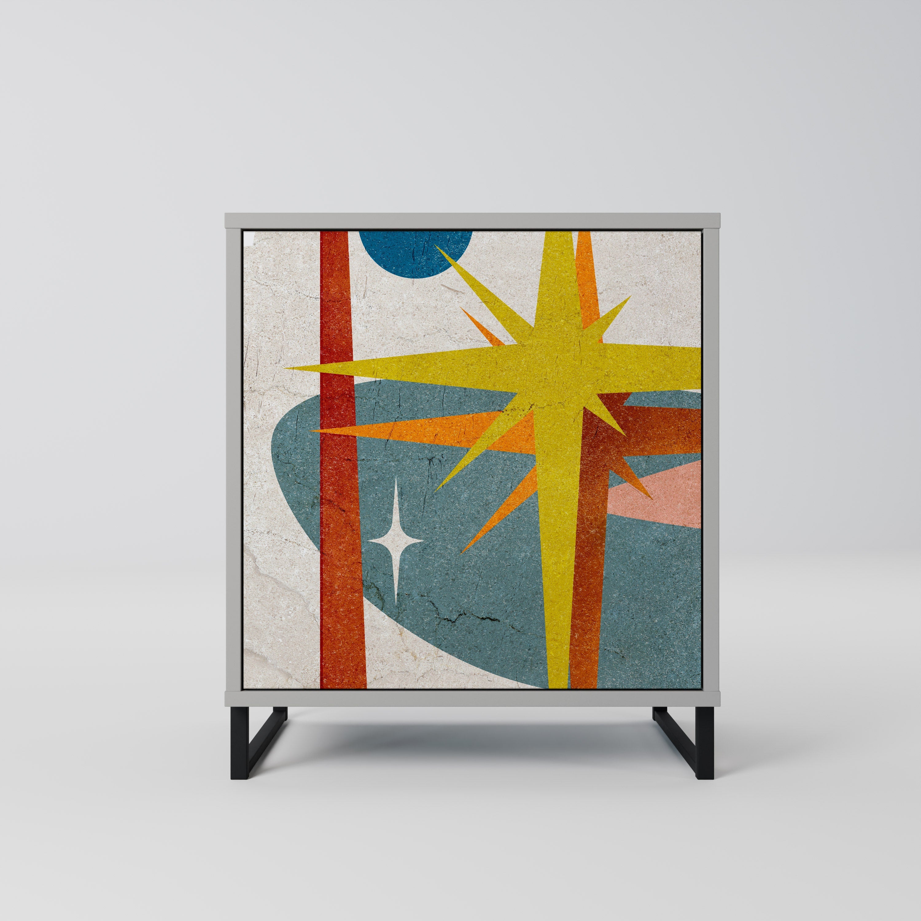 INTERSTELLAR VIBES Aparador de 1 Porta em Acabamento Cinzento