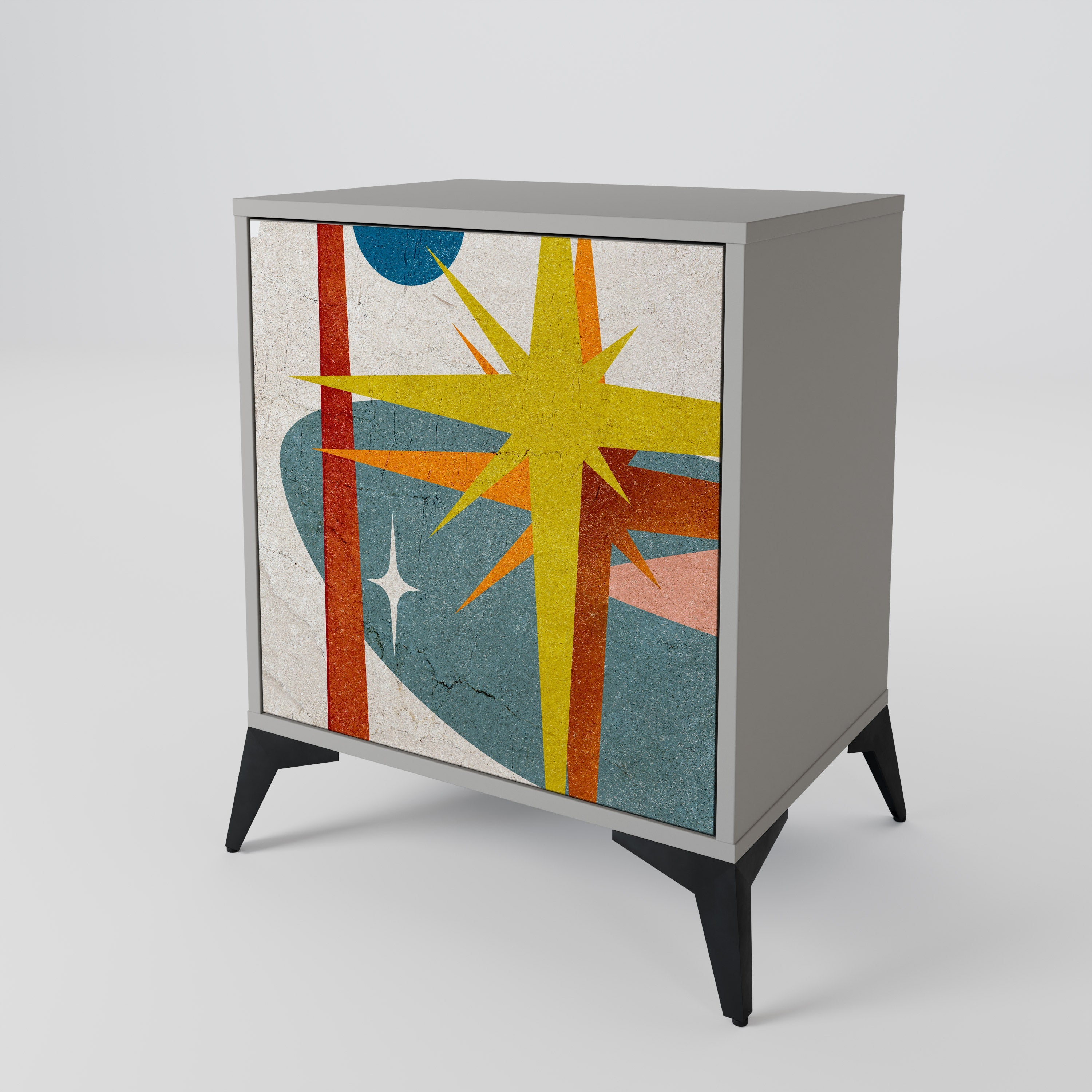 INTERSTELLAR VIBES Aparador de 1 Porta em Acabamento Cinzento