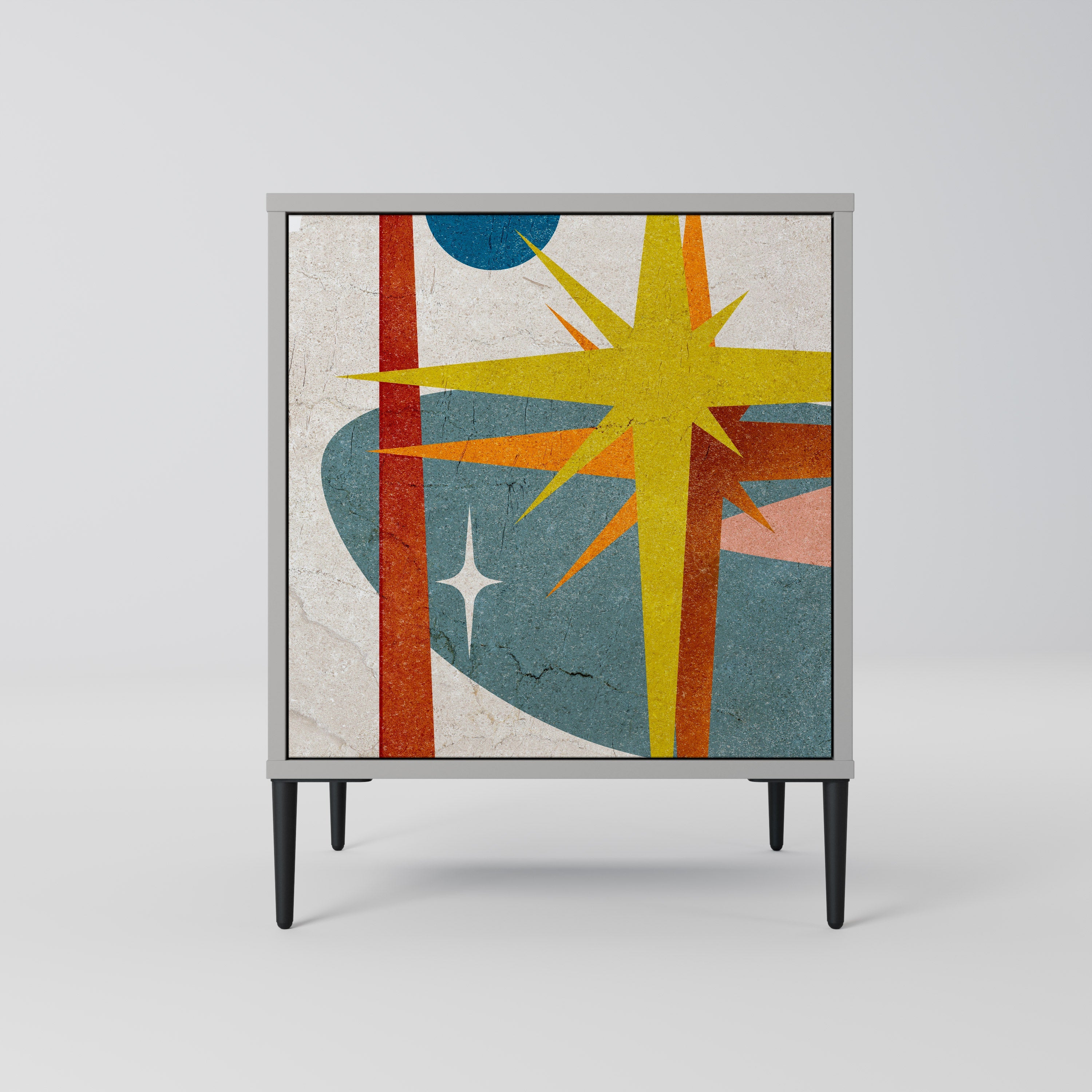 INTERSTELLAR VIBES Aparador de 1 Porta em Acabamento Cinzento