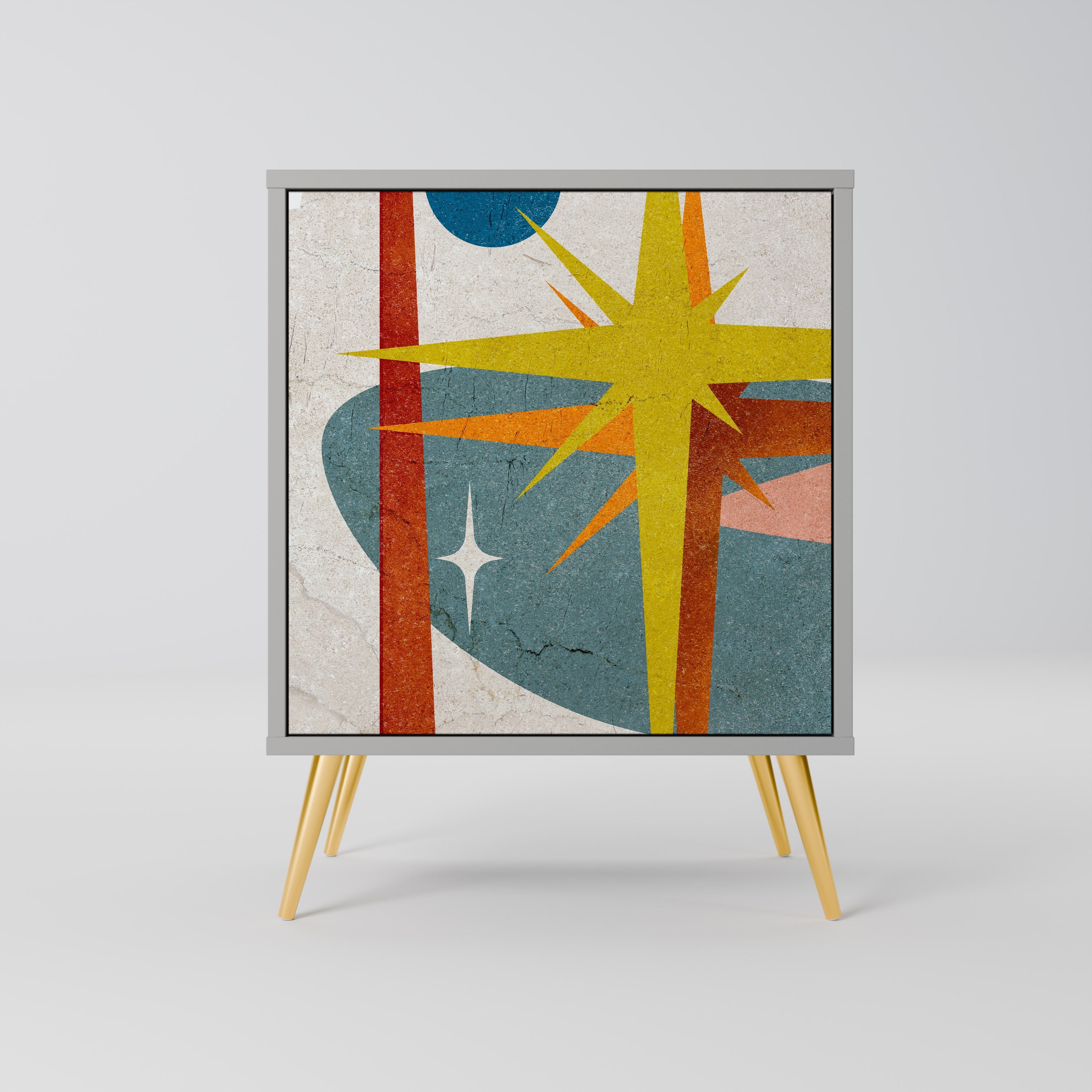 INTERSTELLAR VIBES Aparador de 1 Porta em Acabamento Cinzento