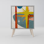 INTERSTELLAR VIBES Aparador de 1 Porta em Acabamento Cinzento