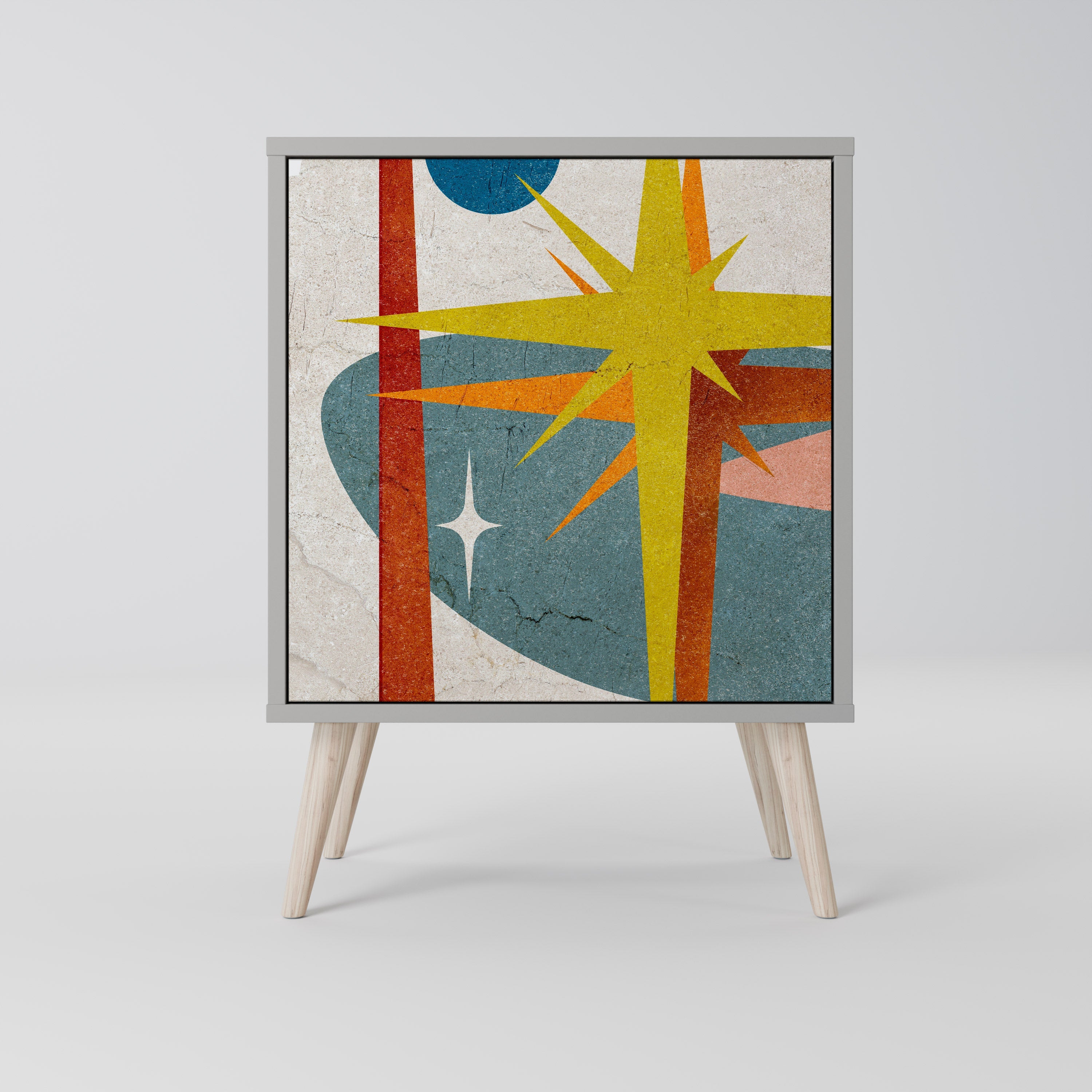 INTERSTELLAR VIBES Aparador de 1 Porta em Acabamento Cinzento