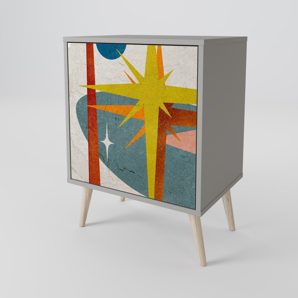 INTERSTELLAR VIBES Aparador de 1 Porta em Acabamento Cinzento