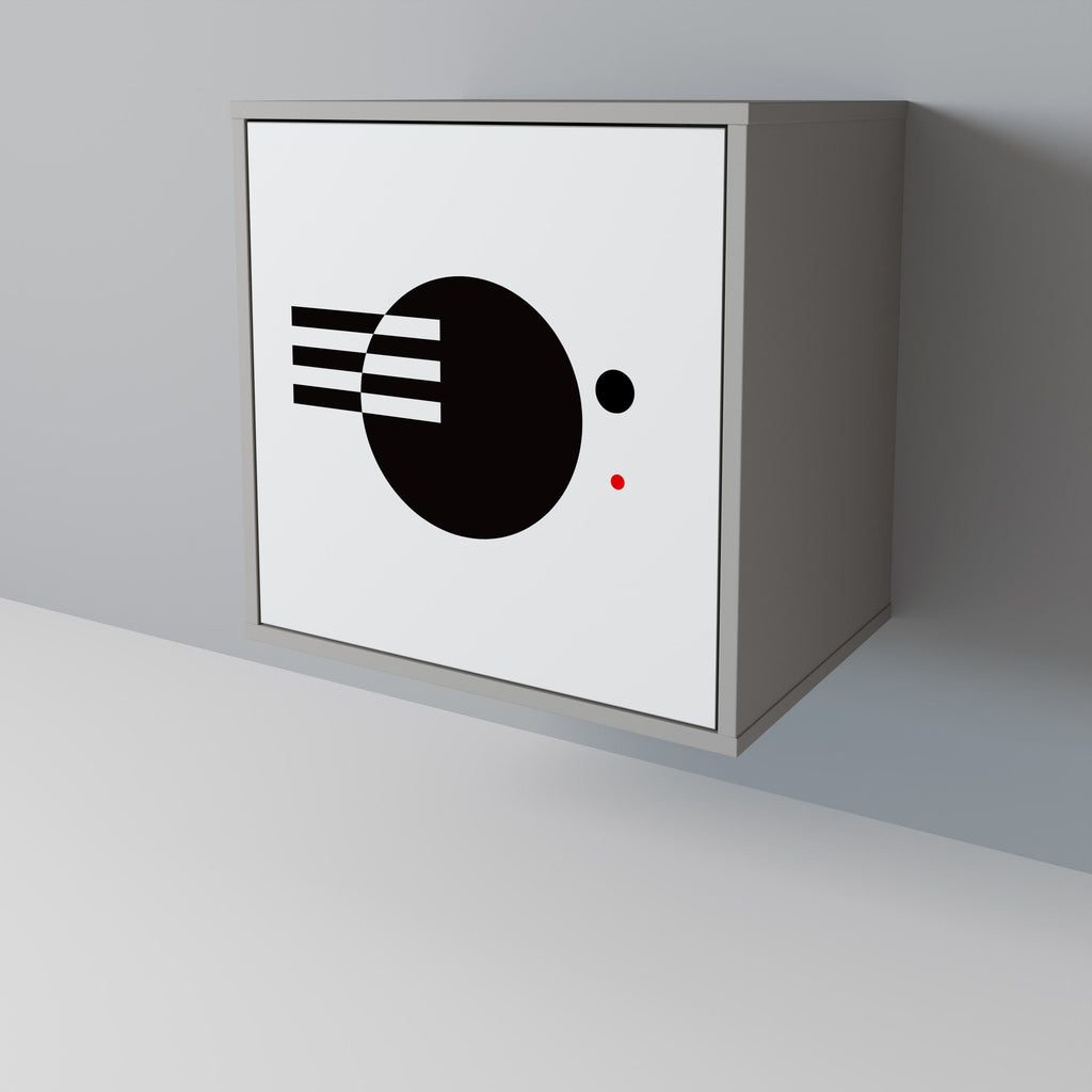 BLACK AND WHITE COMBINATION 1-Door Sideboard in Grey Finish